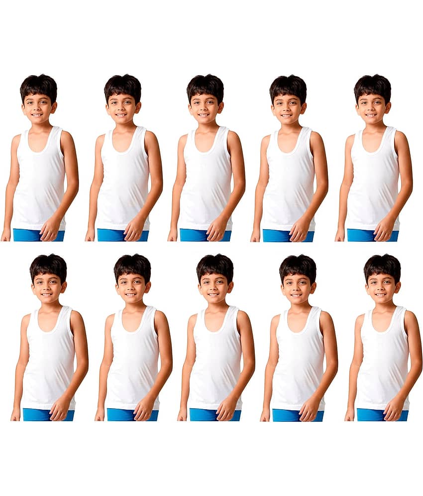 Drako Pack of 10 Boys Cotton Vest ( White ) - Nightwear & Loungewear | Buy online on ZillyBuy