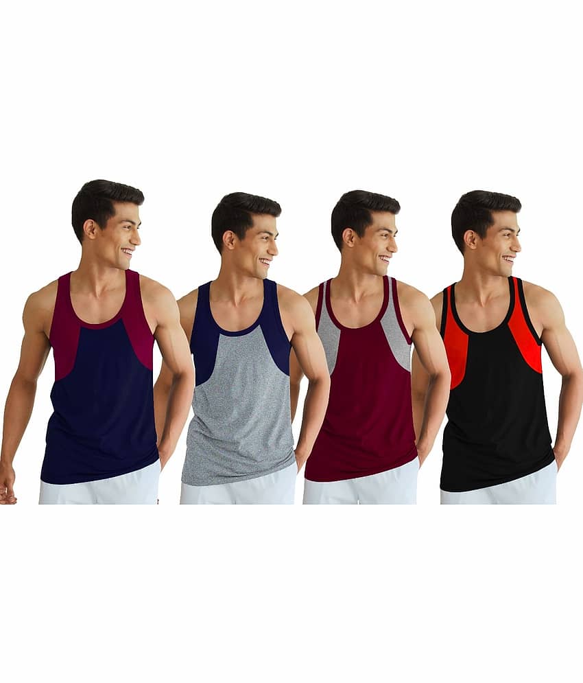 Drako Pack of 4 Cotton Basic Vest For Men ( Multicolor ) - Nightwear & Loungewear | Buy online on ZillyBuy