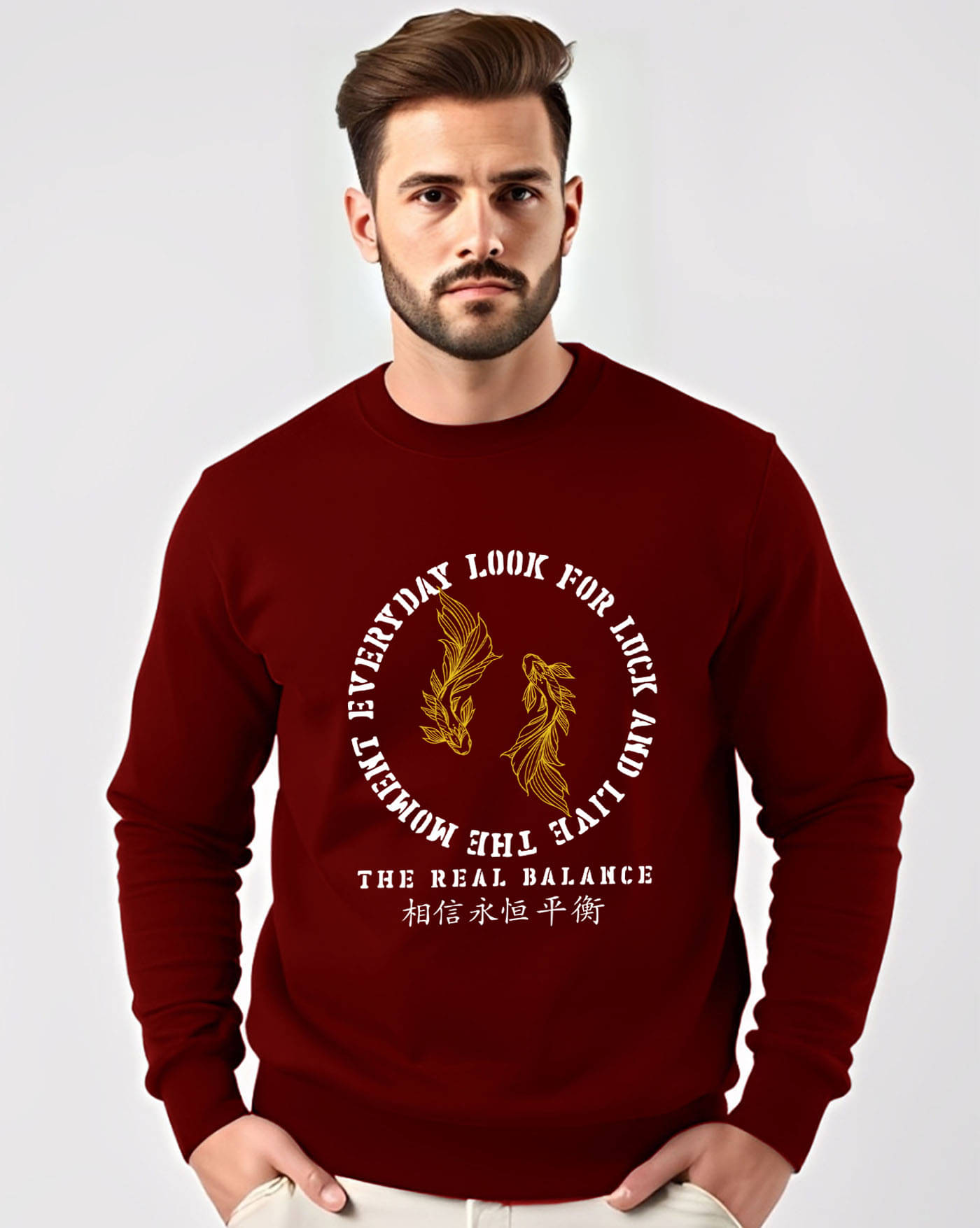     			ENITOR Fleece Round Neck Men's Sweatshirt - Maroon ( Pack of 1 )