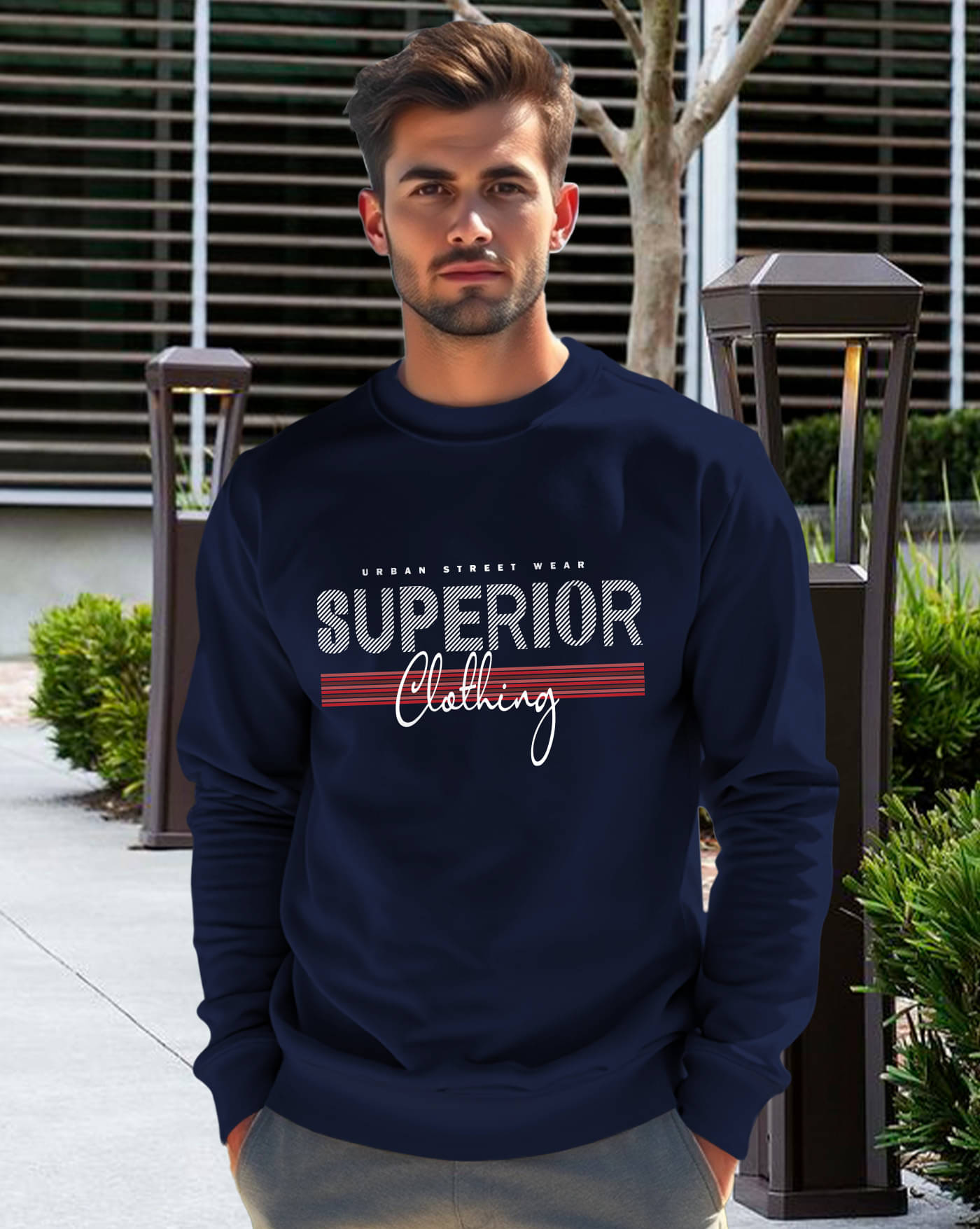     			ENITOR Fleece Round Neck Men's Sweatshirt - Blue ( Pack of 1 )