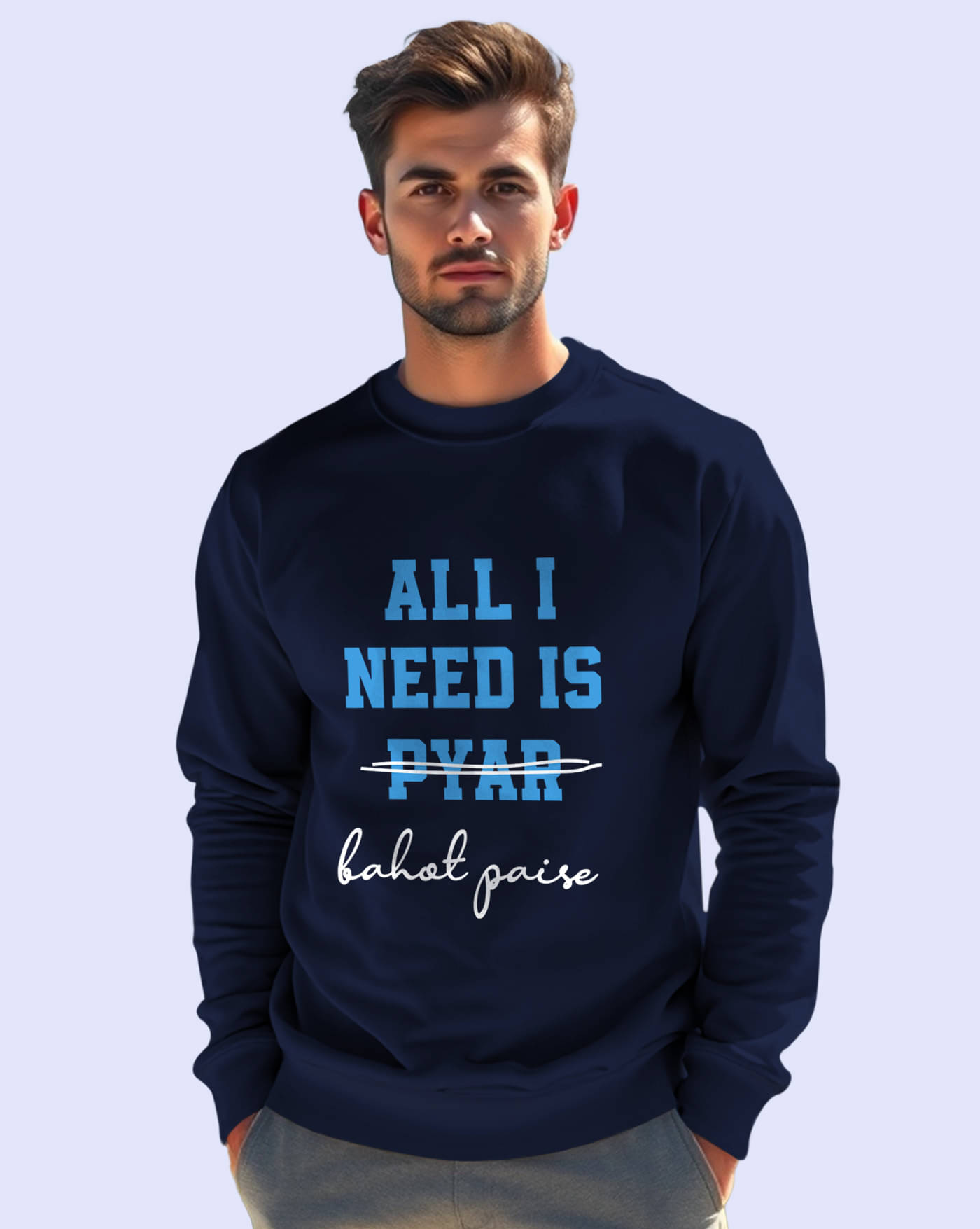     			ENITOR Fleece Round Neck Men's Sweatshirt - Blue ( Pack of 1 )