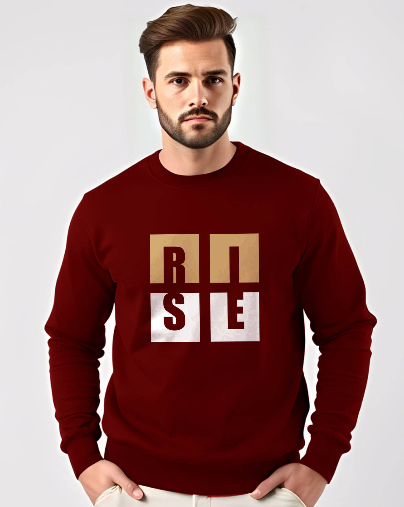     			ENITOR Fleece Round Neck Men's Sweatshirt - Maroon ( Pack of 1 )