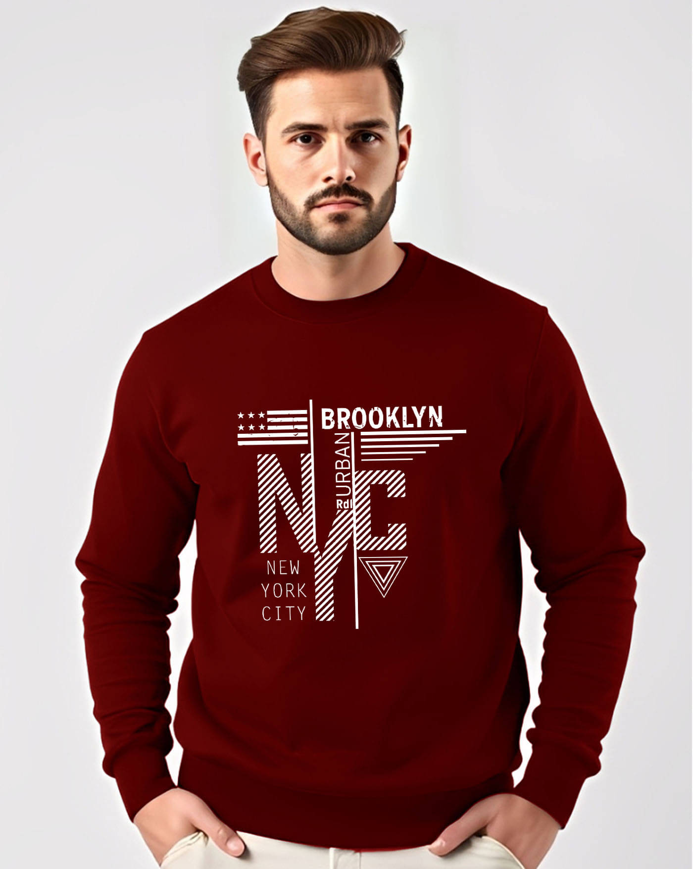     			ENITOR Fleece Round Neck Men's Sweatshirt - Maroon ( Pack of 1 )