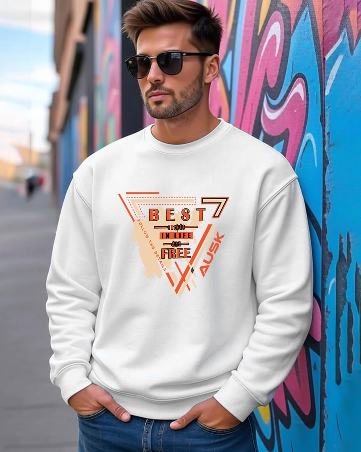     			ENITOR Fleece Round Neck Men's Sweatshirt - White ( Pack of 1 )