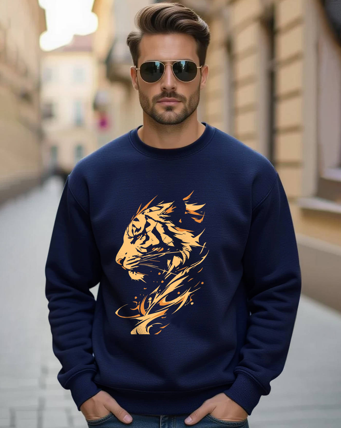     			ENITOR Fleece Round Neck Men's Sweatshirt - Blue ( Pack of 1 )