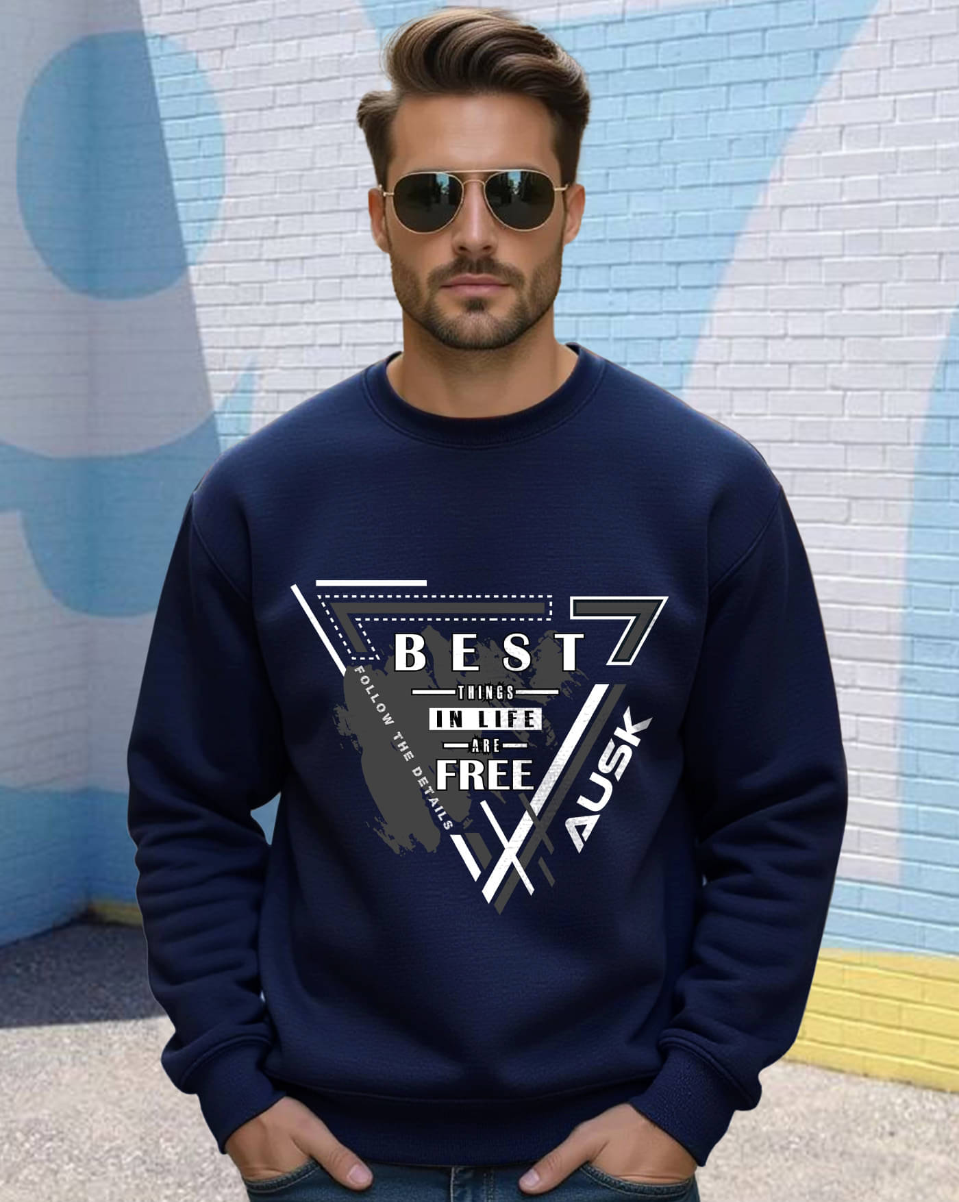     			ENITOR Fleece Round Neck Men's Sweatshirt - Blue ( Pack of 1 )