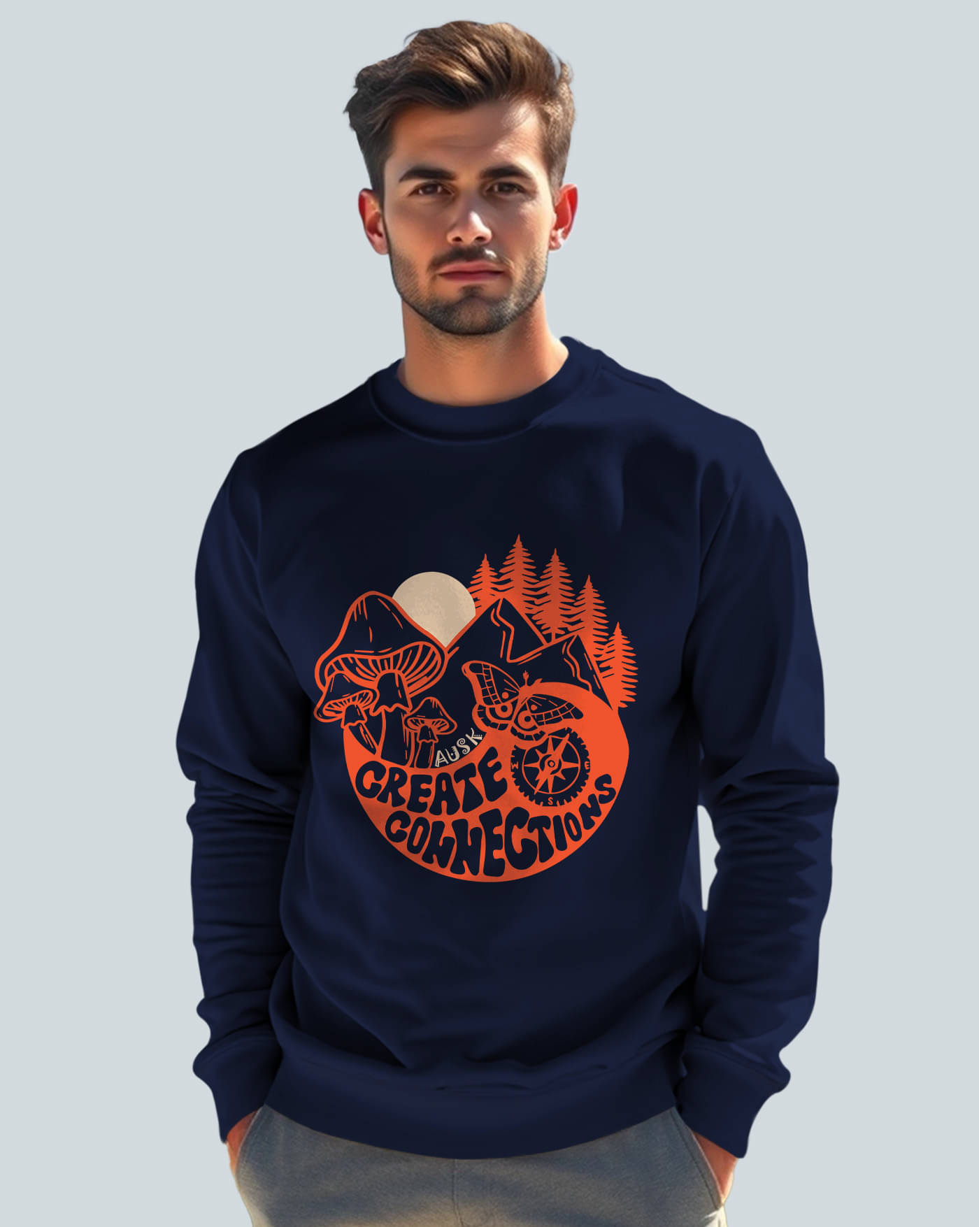     			ENITOR Fleece Round Neck Men's Sweatshirt - Blue ( Pack of 1 )