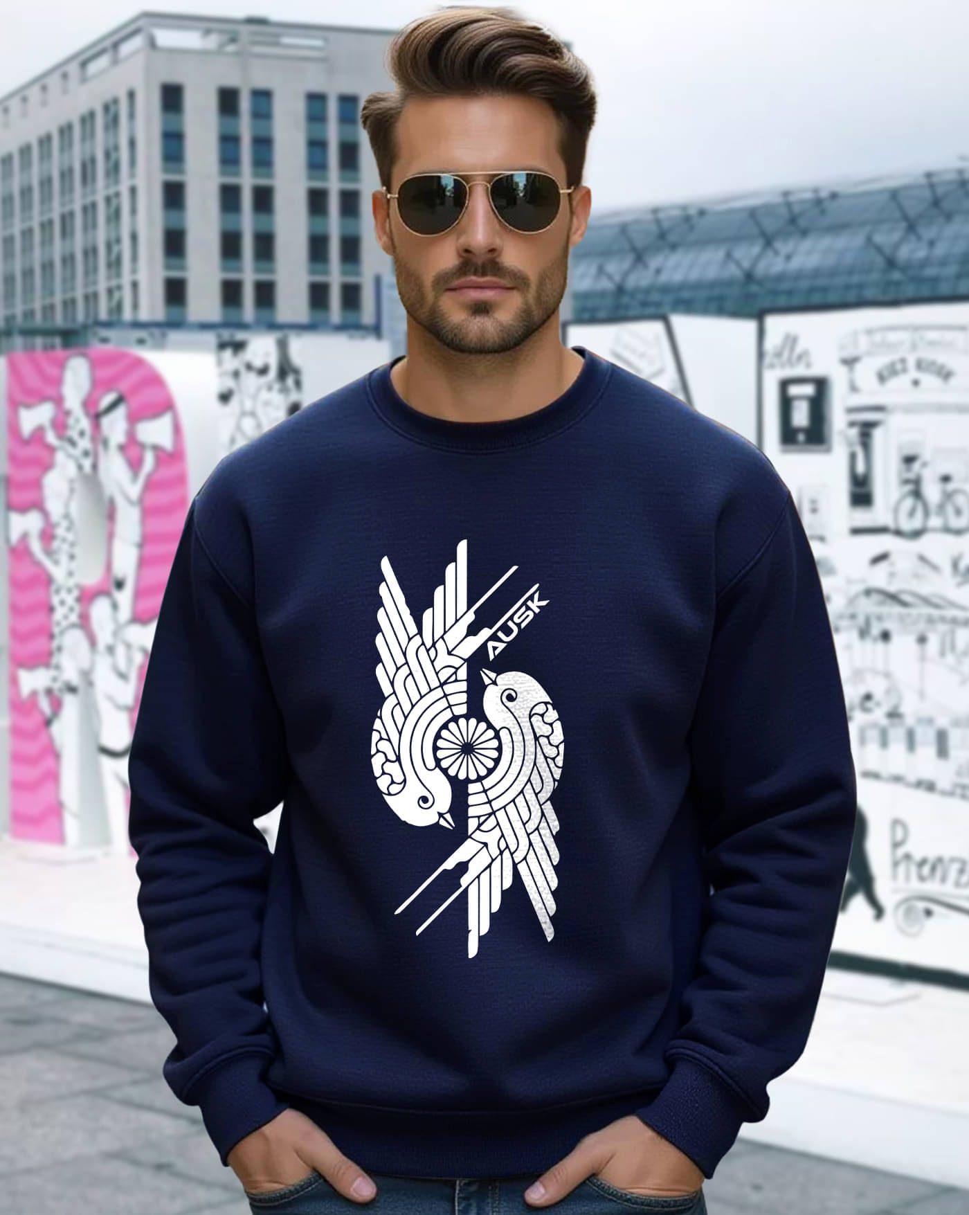     			ENITOR Fleece Round Neck Men's Sweatshirt - Blue ( Pack of 1 )