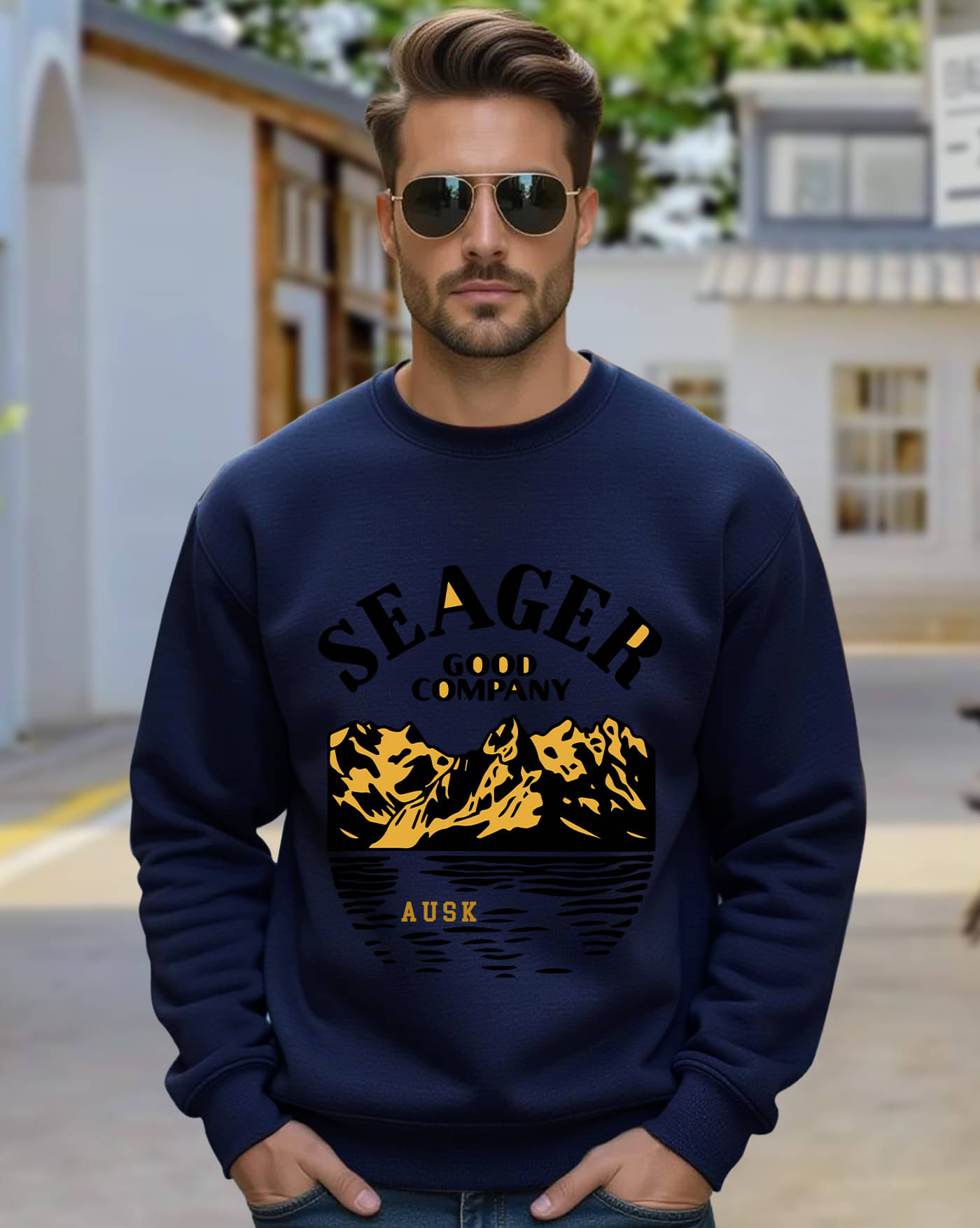    			ENITOR Fleece Round Neck Men's Sweatshirt - Blue ( Pack of 1 )