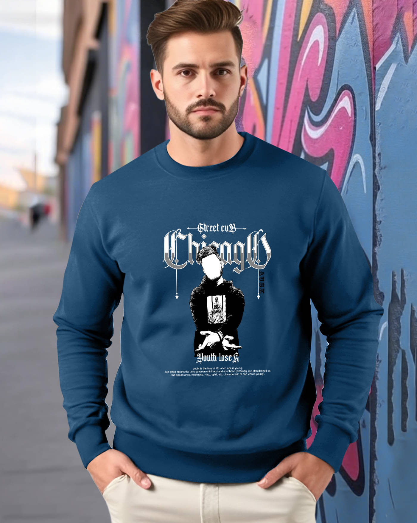     			ENITOR Fleece Round Neck Men's Sweatshirt - Teal Blue ( Pack of 1 )