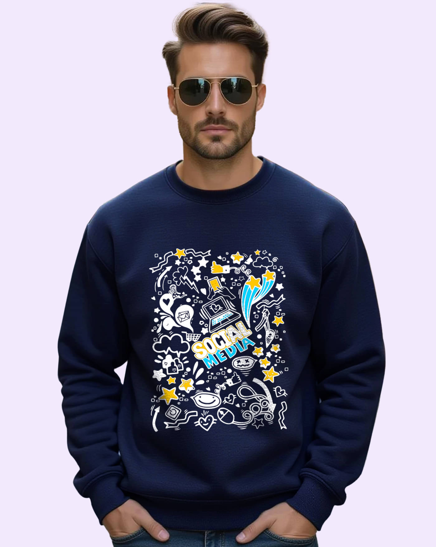     			ENITOR Fleece Round Neck Men's Sweatshirt - Blue ( Pack of 1 )