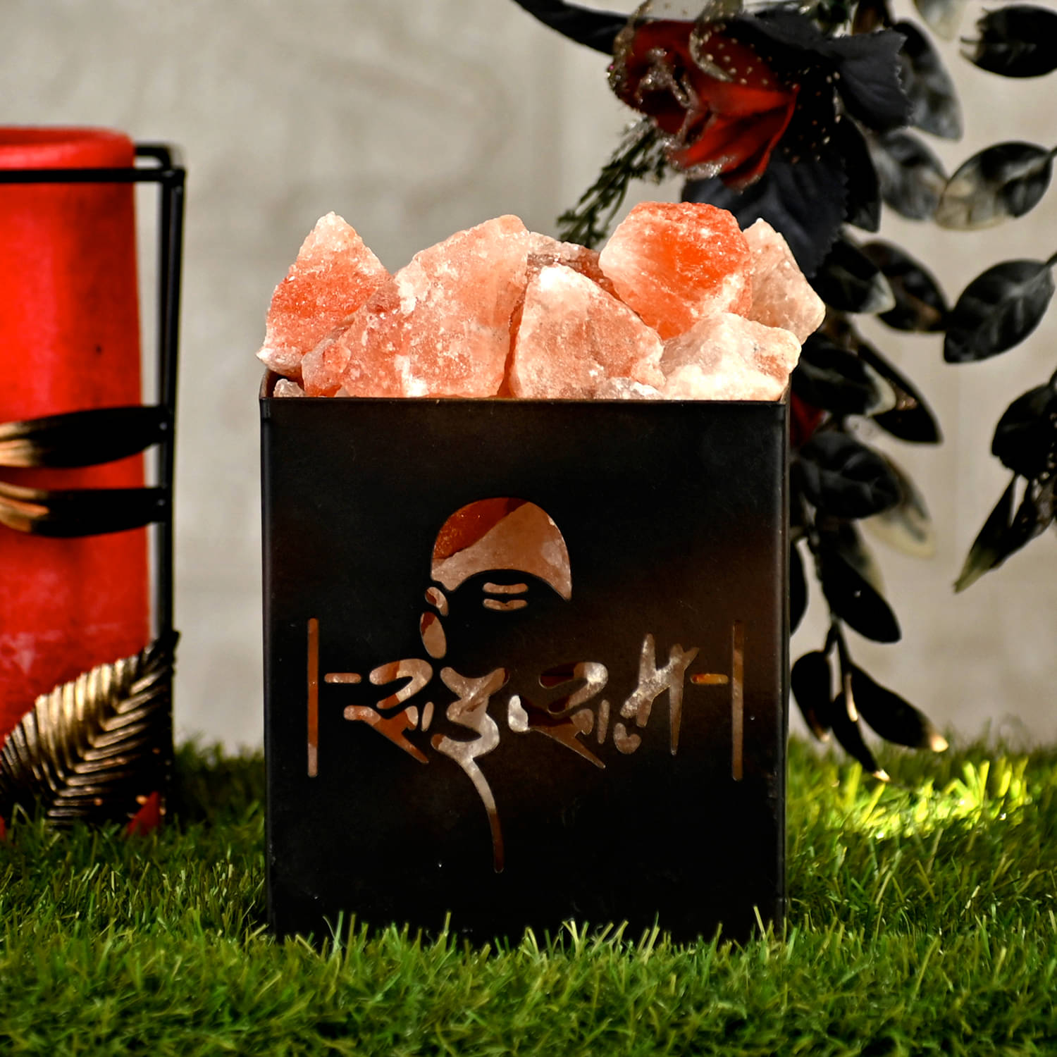 GLOBAL AROMA Orange Himalayan Salt Table Lamp ( Pack of 1 ) GLOBAL AROMA Orange Himalayan Salt Table Lamp ( Pack of 1 )