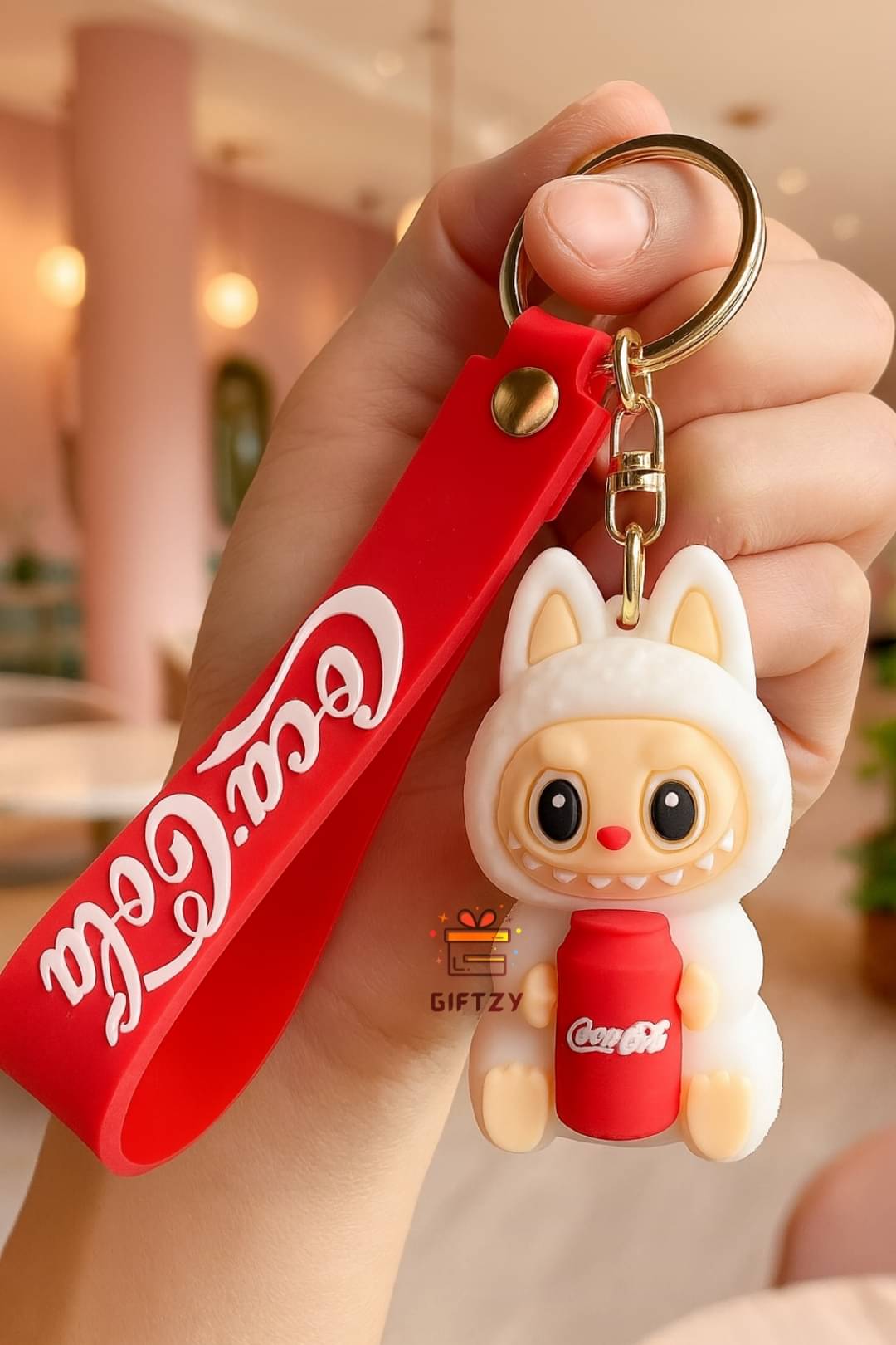     			Labubu Toy Keychain Labubu Doll Cartoon Silicone Keyring for Girls-teens Gifting Key Chain