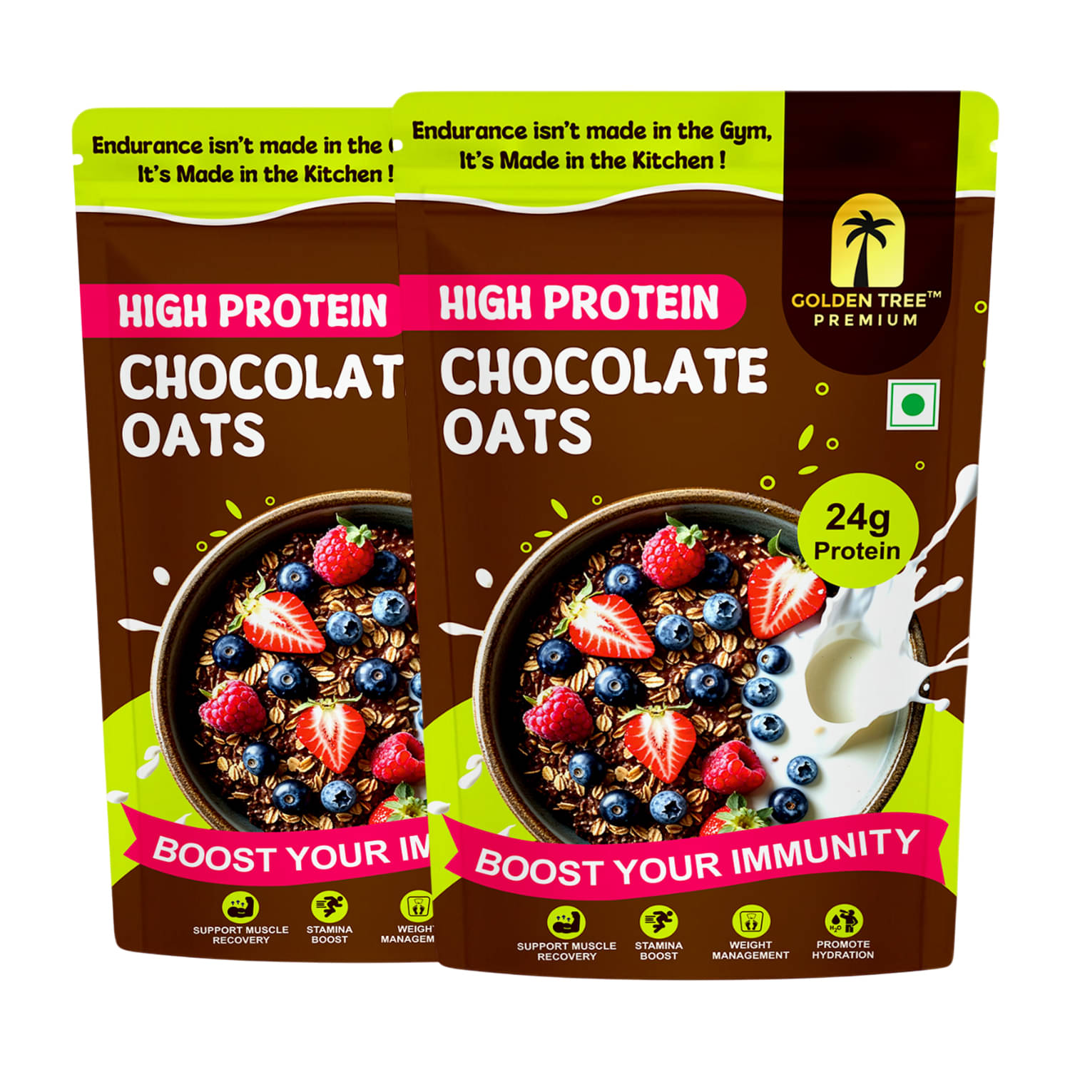     			Golden Tree Chocolate Oats Flakes 1 kg Pack of 2