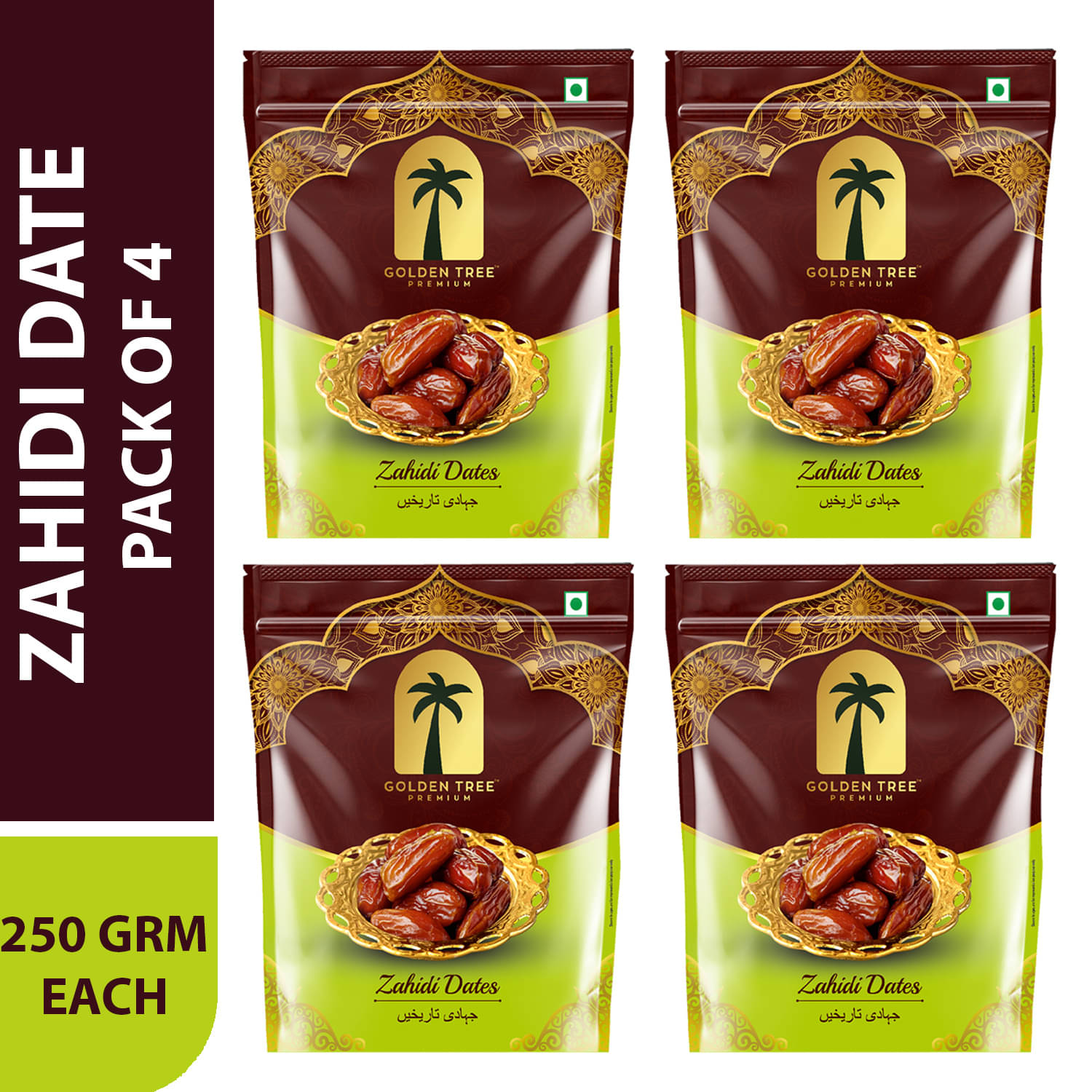     			Golden Tree Dates (Khajoor) 250 g Pack of 4