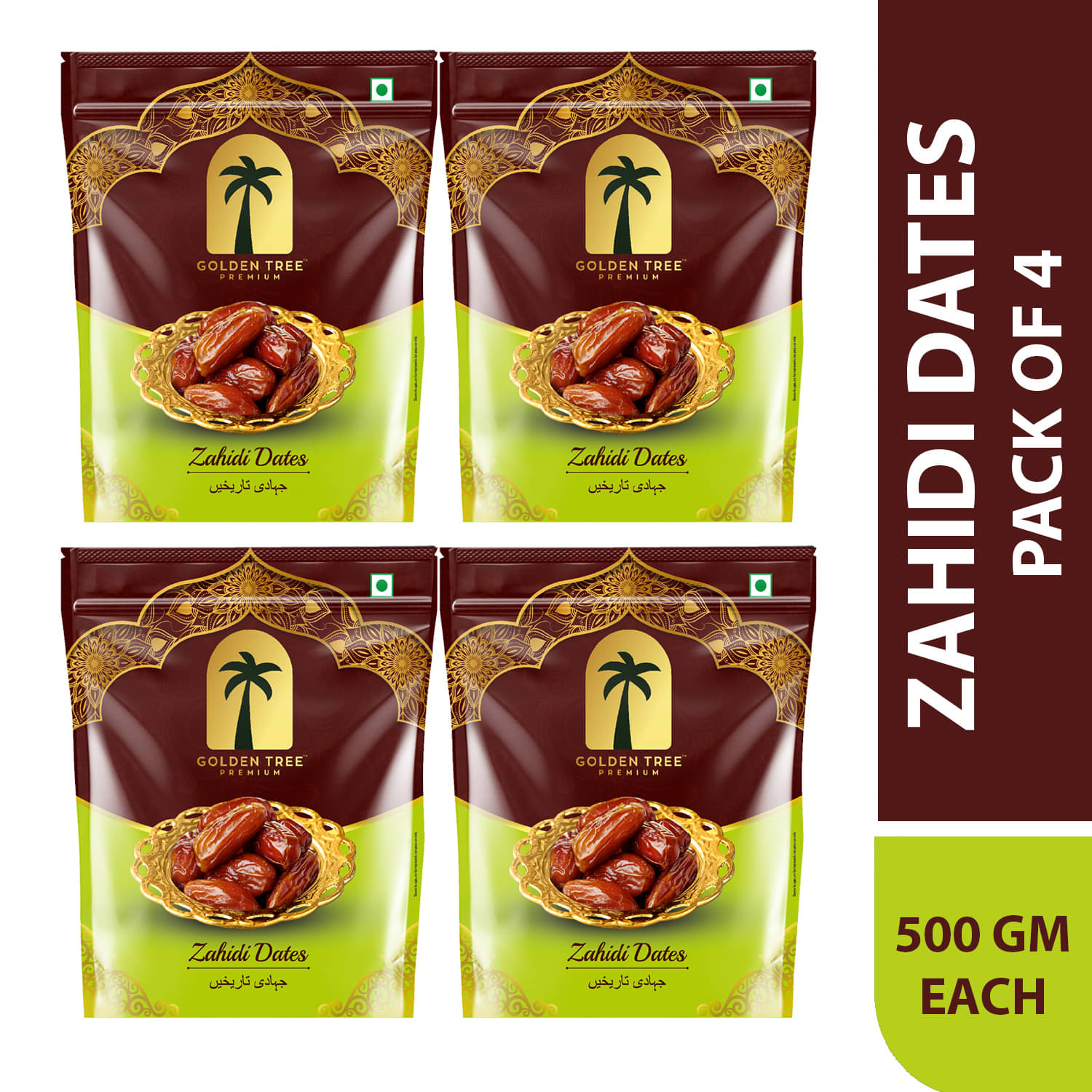     			Golden Tree Dates (Khajoor) 500 g Pack of 4