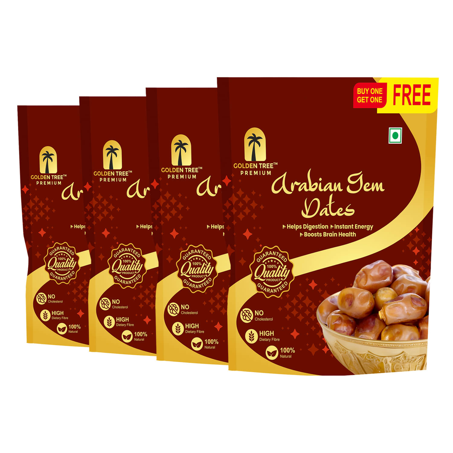     			Golden Tree Dates (Khajoor) 500 g Pack of 4