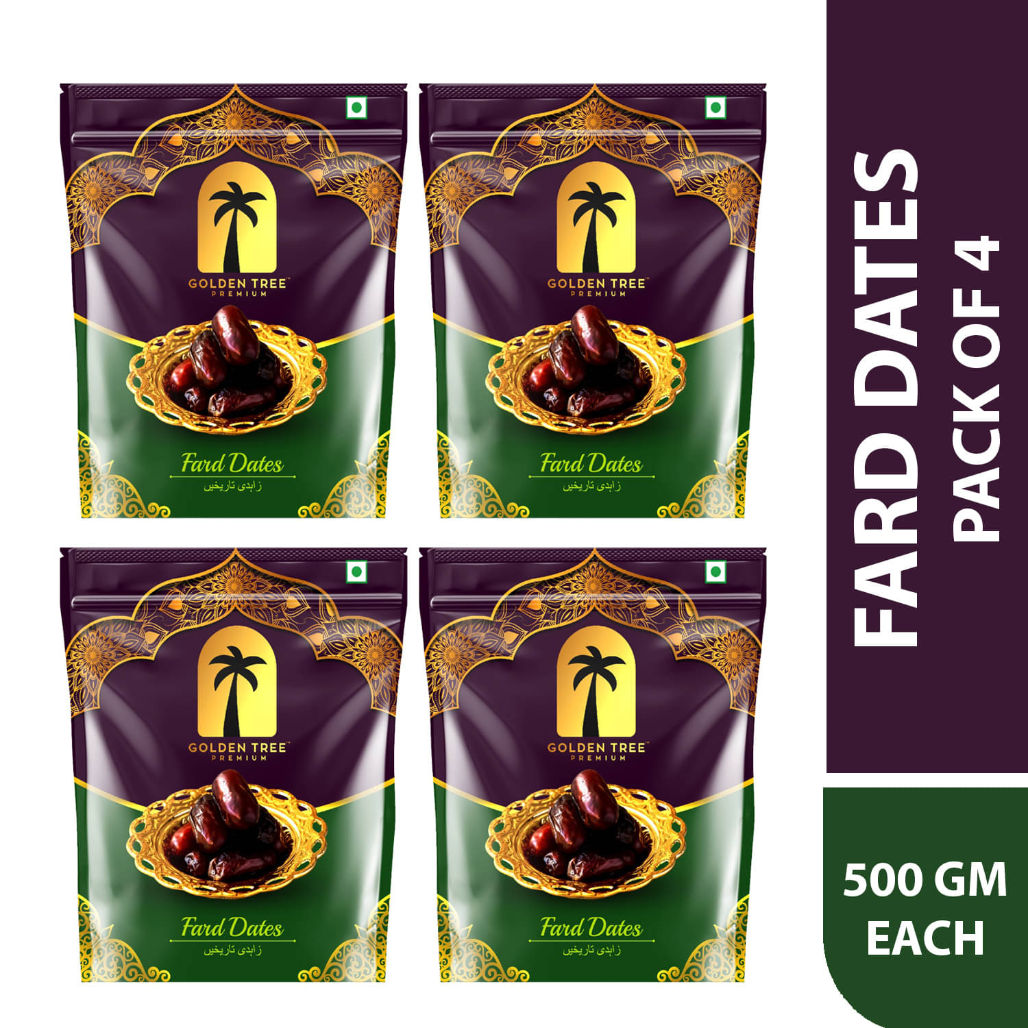     			Golden Tree Fardh Seeded Date 500 g Pack of 4