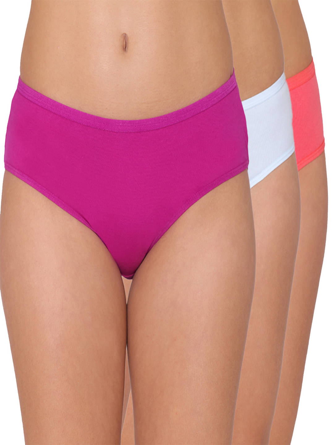     			Groversons Paris Beauty Cotton Blend Hipster ( Multi Color , Pack of 3 )