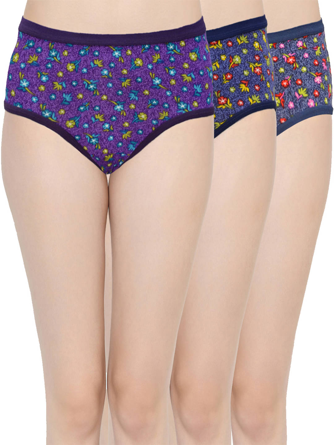     			Groversons Paris Beauty Cotton Blend Hipster ( Multi Color , Pack of 3 )