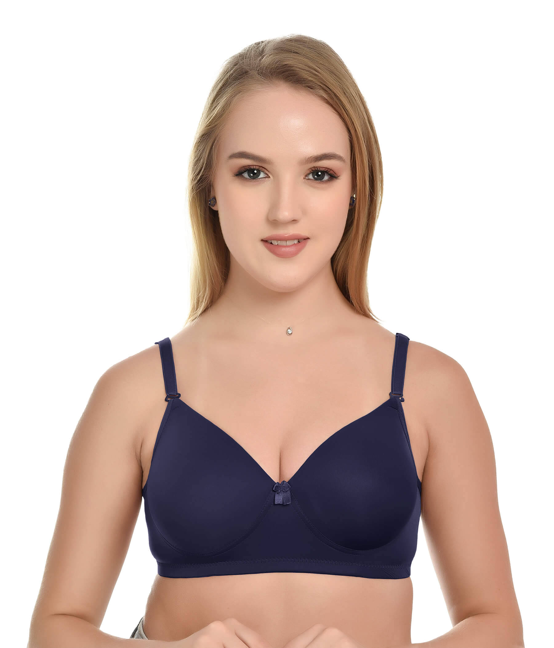     			Lushmod Pack of 1 Lycra Lightly Padded T-Shirt Bra For Women ( Navy Blue )