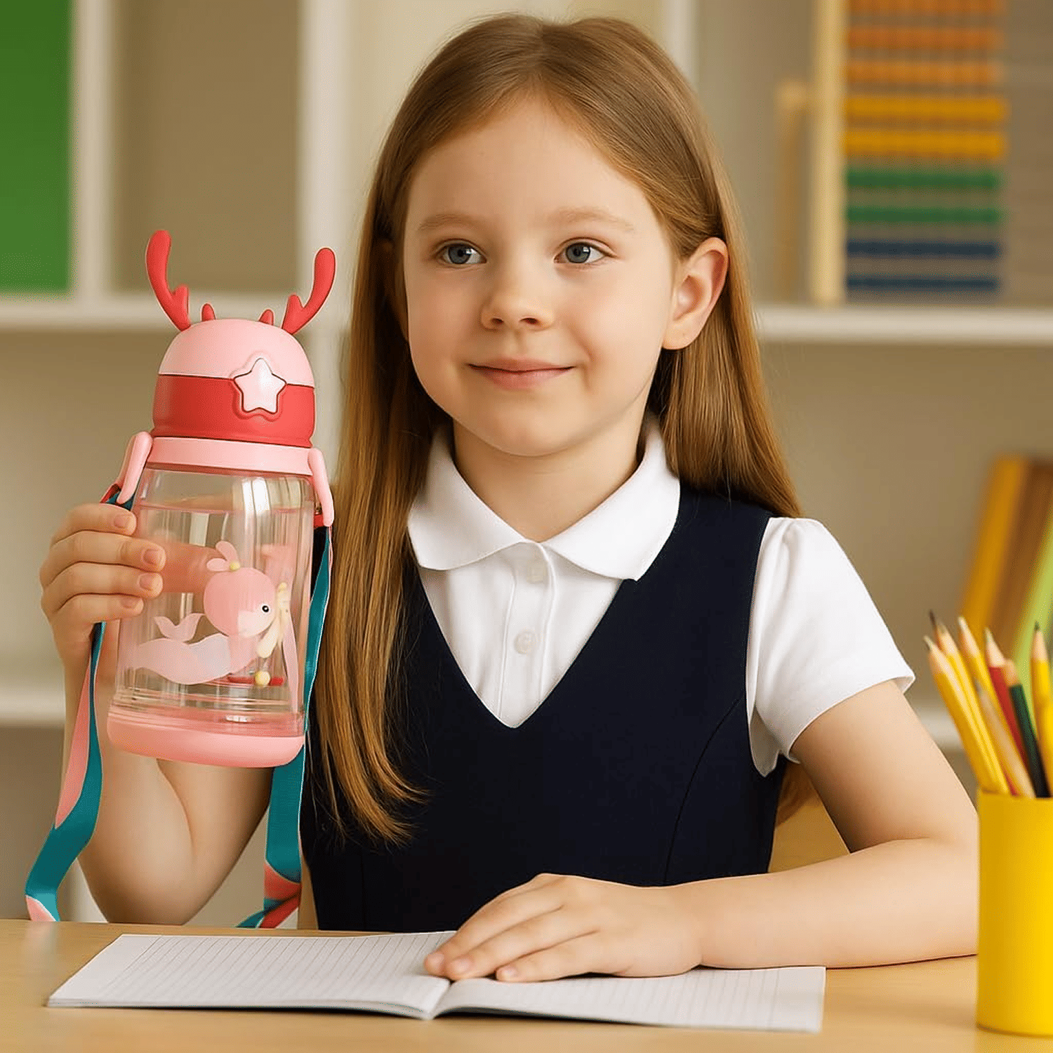     			MAHADEV ENTERPRISE Multicolour Plastic School Water Bottle 600 mL ( Set of 1 )