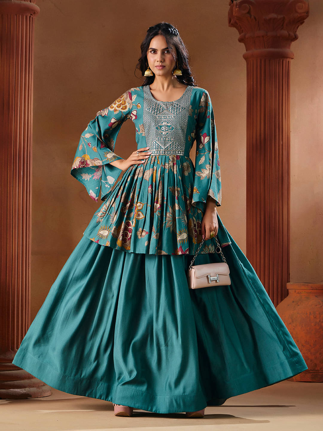     			Madhuram Textiles Women Rayon Anarkali Stitched Ethnic Gown ( Green )