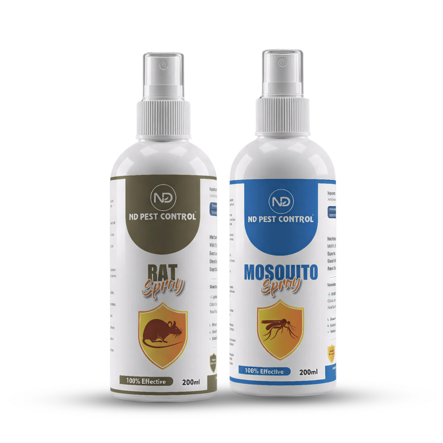     			ND PEST CONTROL Mosquito & Rat Spray | Dual Action Pest Control for Home | 100% Effective Formula to Repel Rats & Kill Mosquitoes | Safe & Easy-to-Use Combo Pack (200ml Each)