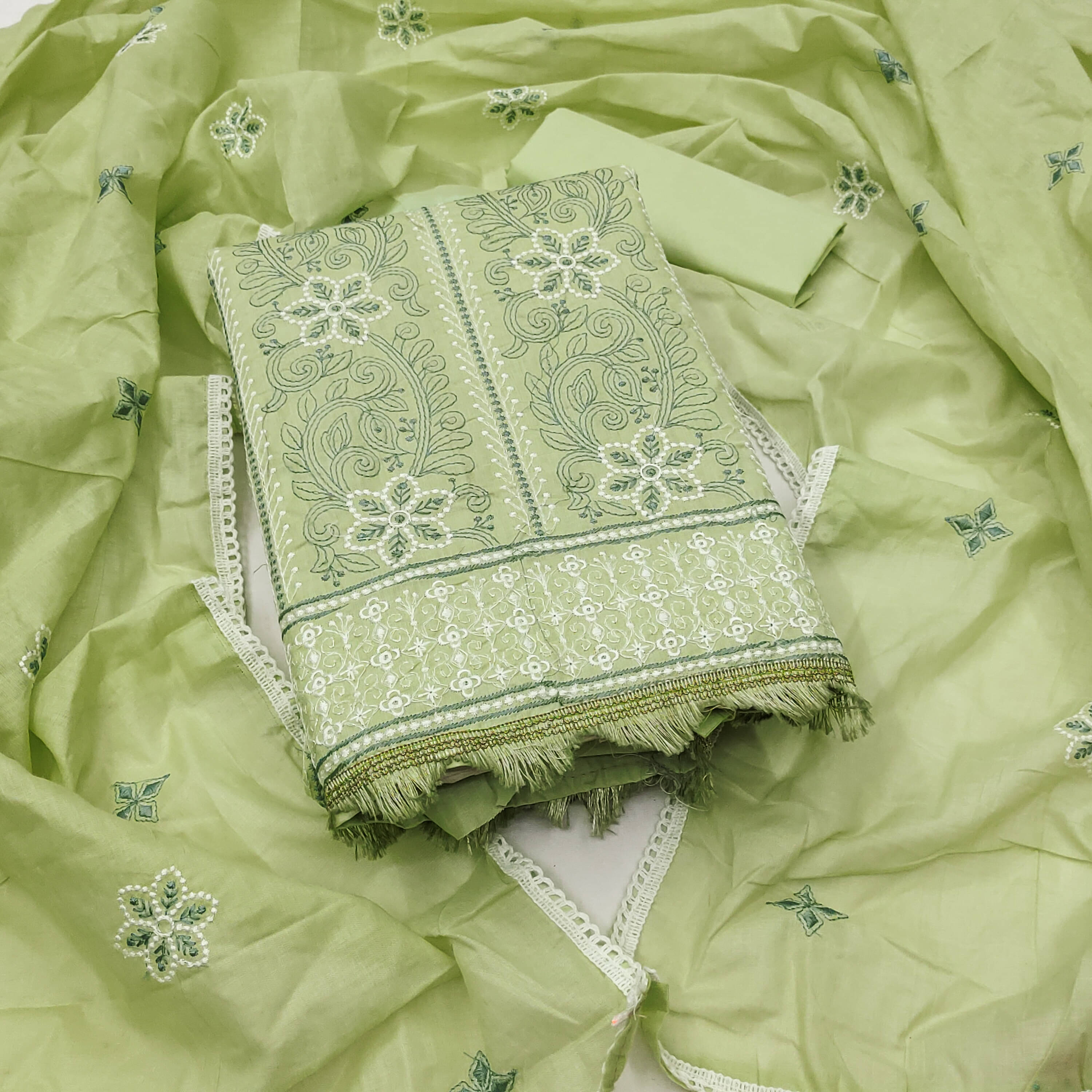 Nayanthara Trends Women Cotton Unstitched Dress Material ( Green ) Nayanthara Trends Women Cotton Unstitched Dress Material ( Green )