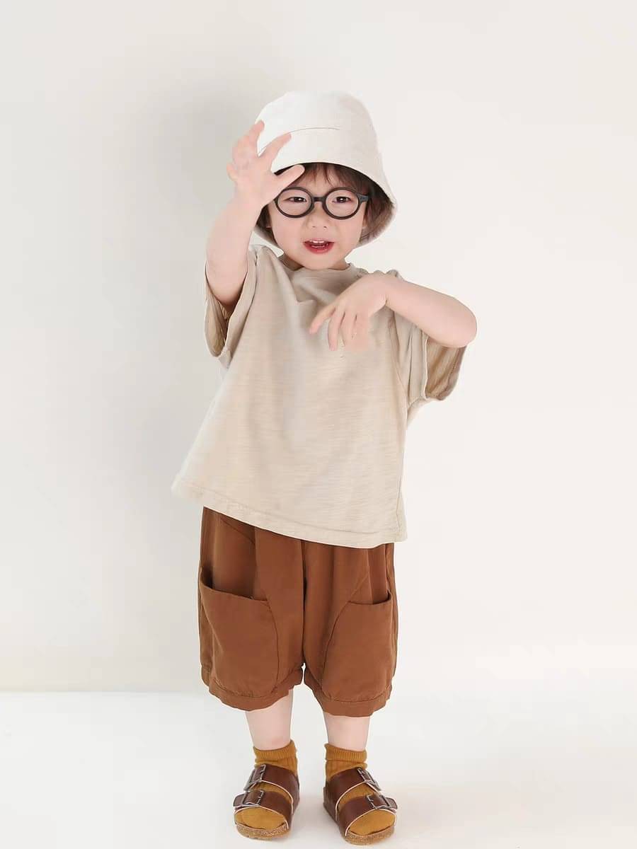     			Ocvito Pack of 1 Baby Boys Cotton Blend T-Shirt & Shorts Set ( Cream )