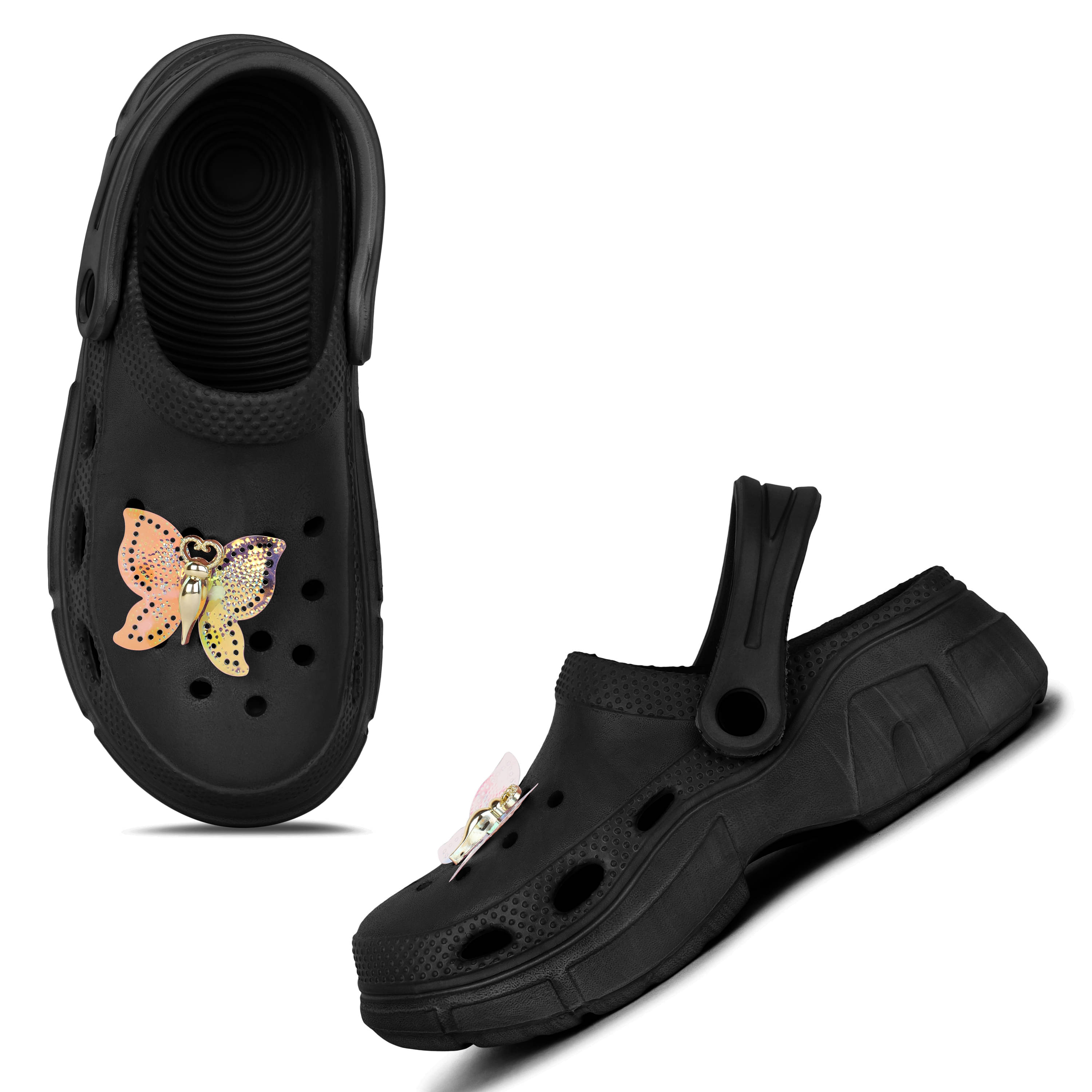     			PENNEN Black Women's Floater Sandals