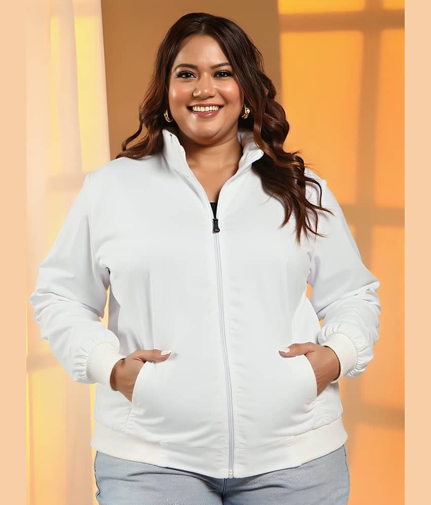 PLUS PARADISE Women Bomber Jacket ( White ) - Jackets & Coats | Buy online on ZillyBuy