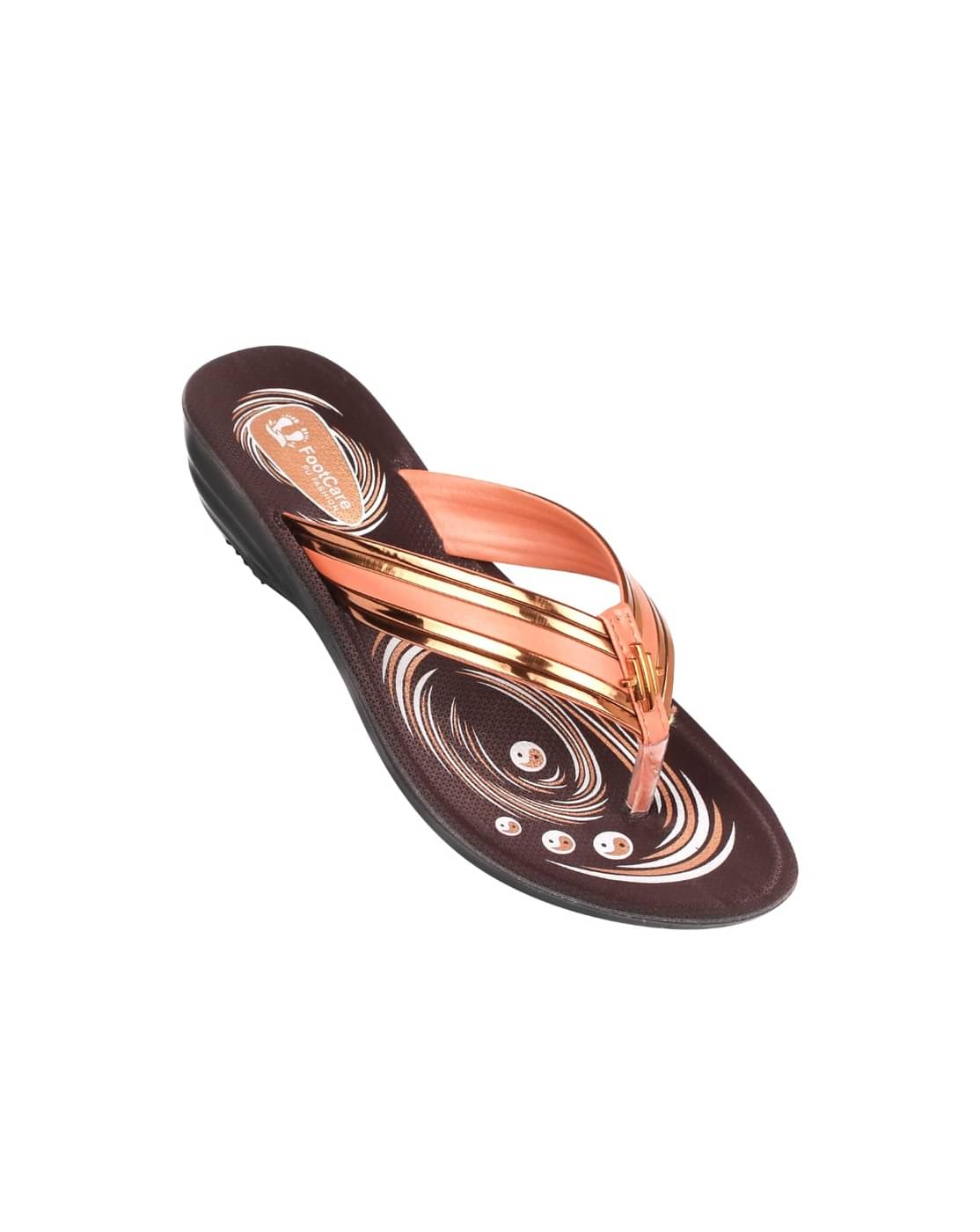     			PU RUDRA Gold Women's Flats