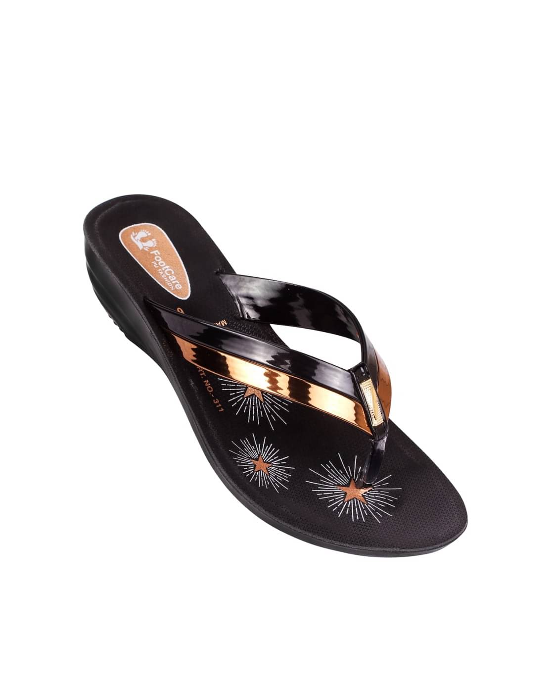     			PU RUDRA Gold Women's Flats