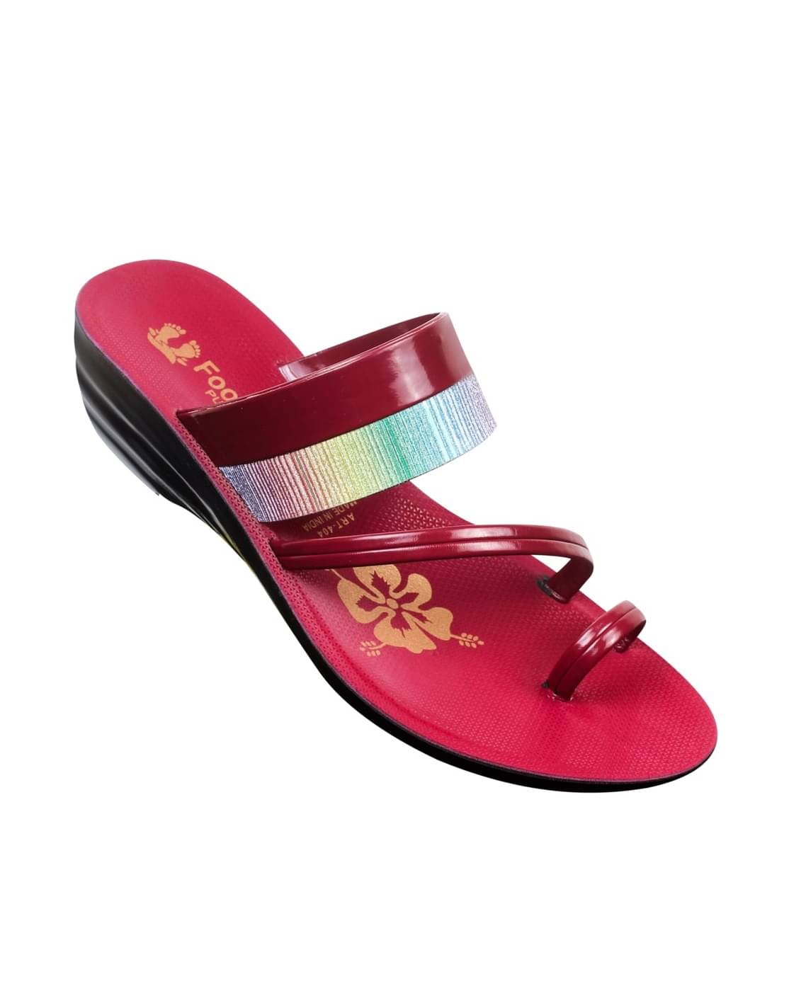     			PU RUDRA Maroon Women's Flats
