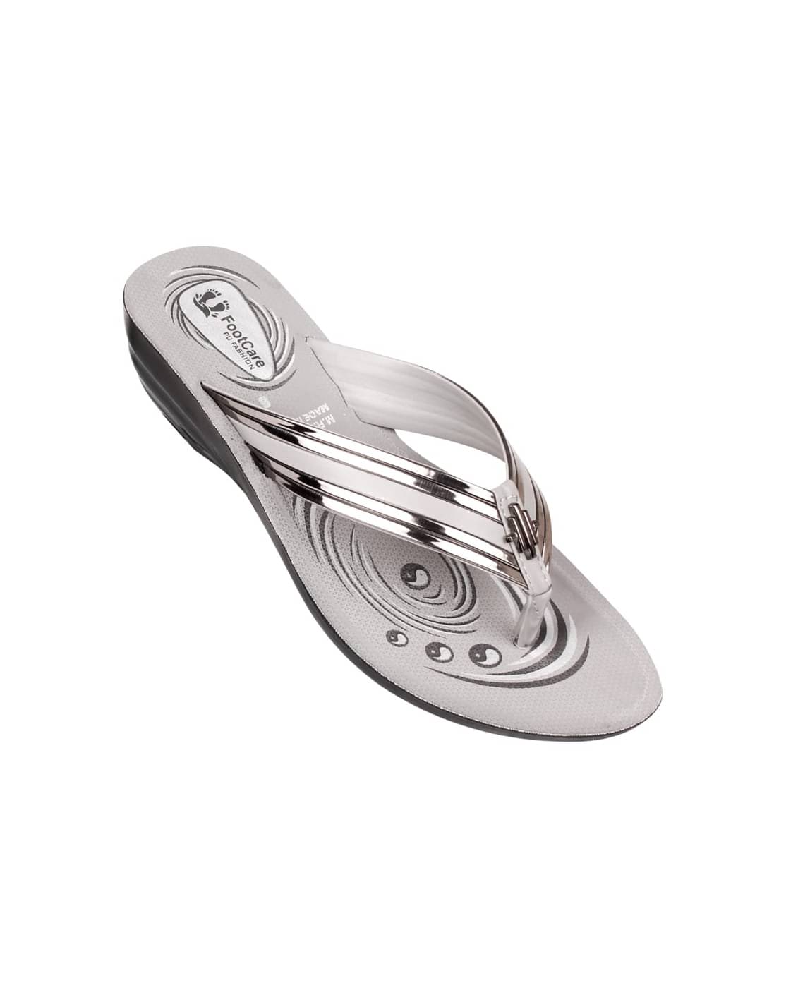     			PU RUDRA Silver Women's Flats