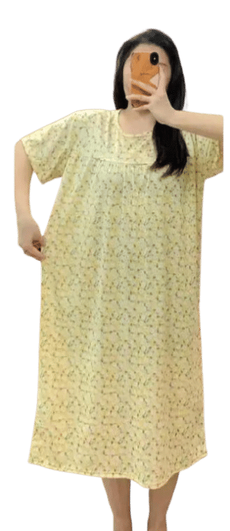     			Pari hub Cotton Blend Printed Women Maternity Nighty ( Yellow )