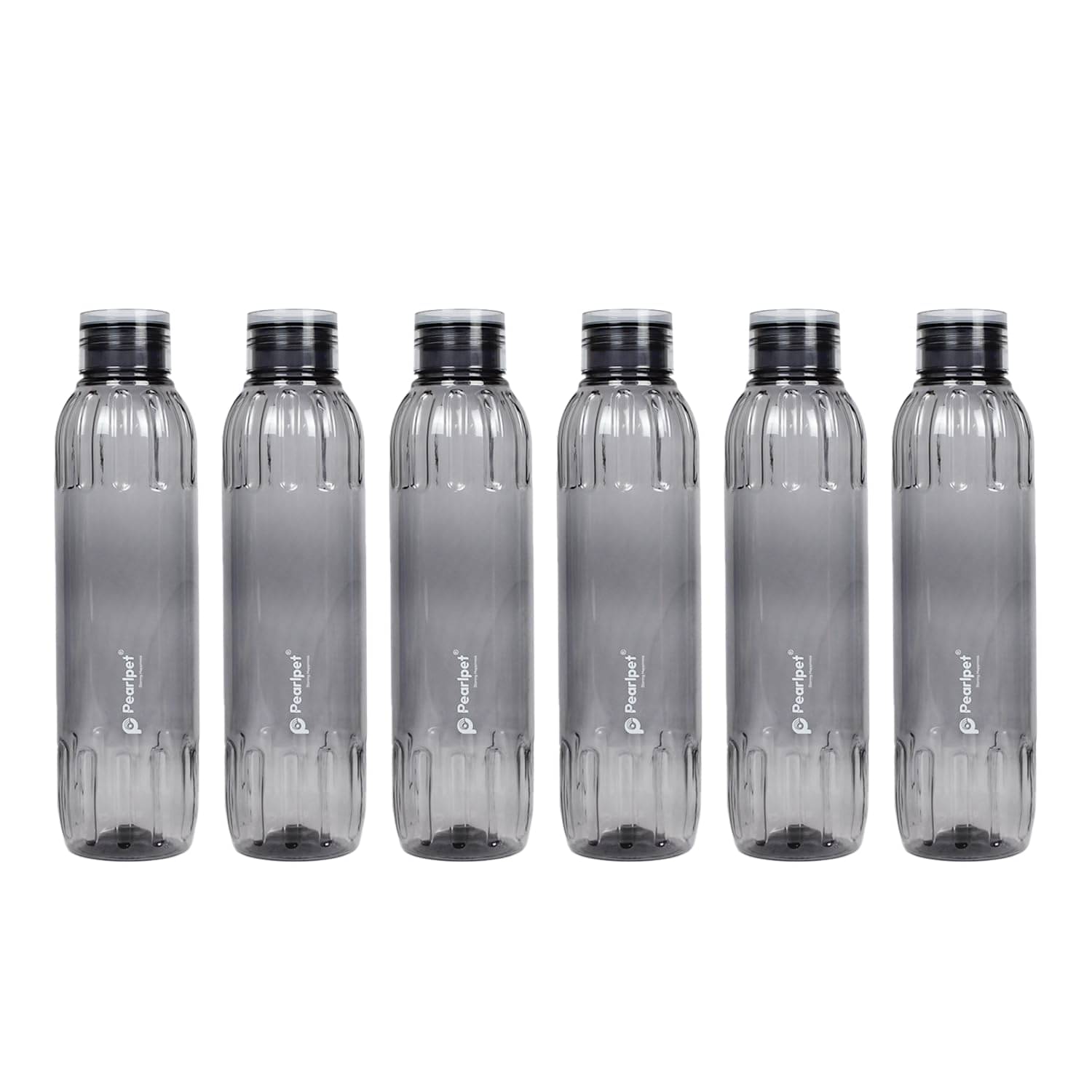     			PearlPet Fridge water bottle Grey PET Water Bottle 1000 mL ( Set of 6 )