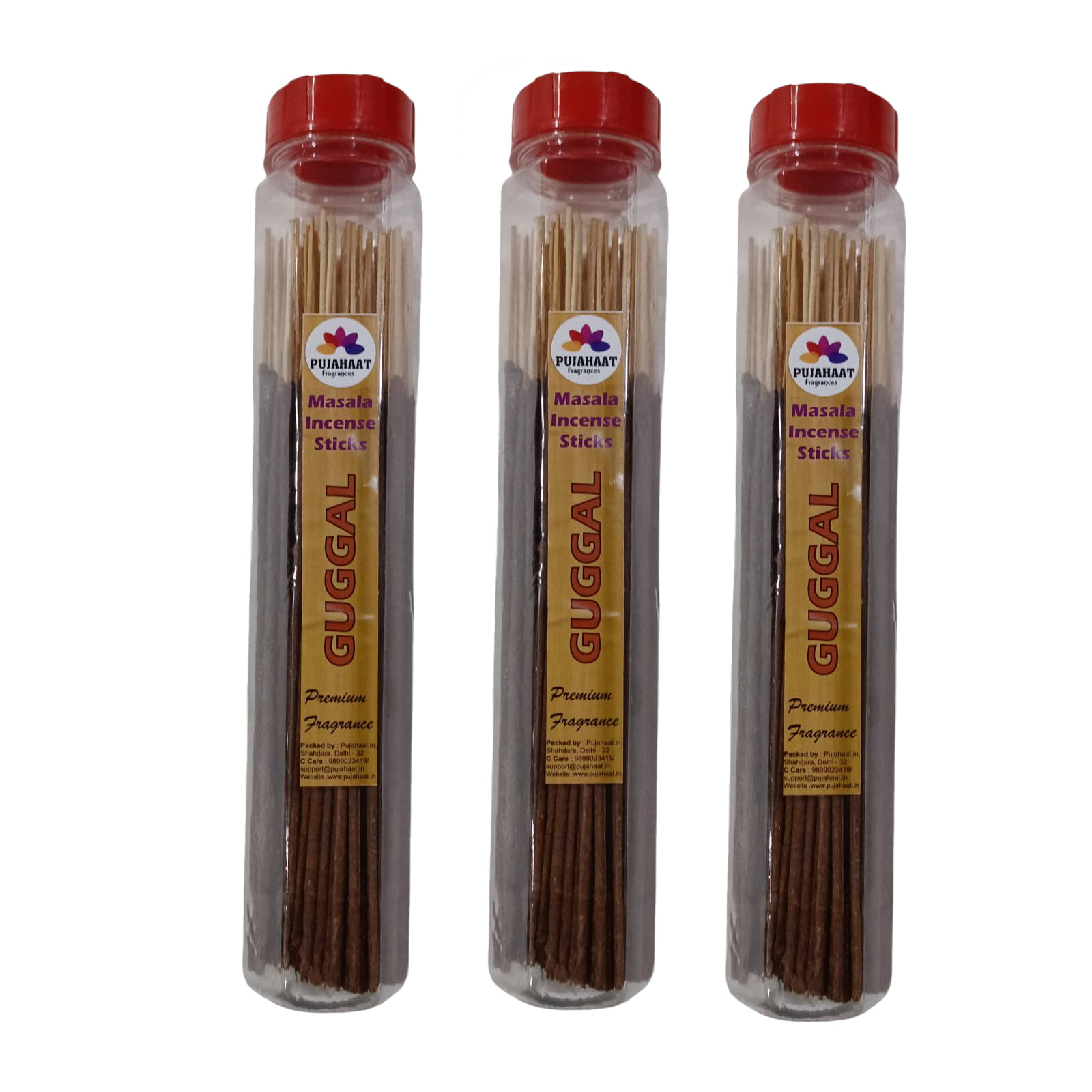     			Pujahaat Incense Stick Guggal 300 gm ( Pack of 3 )