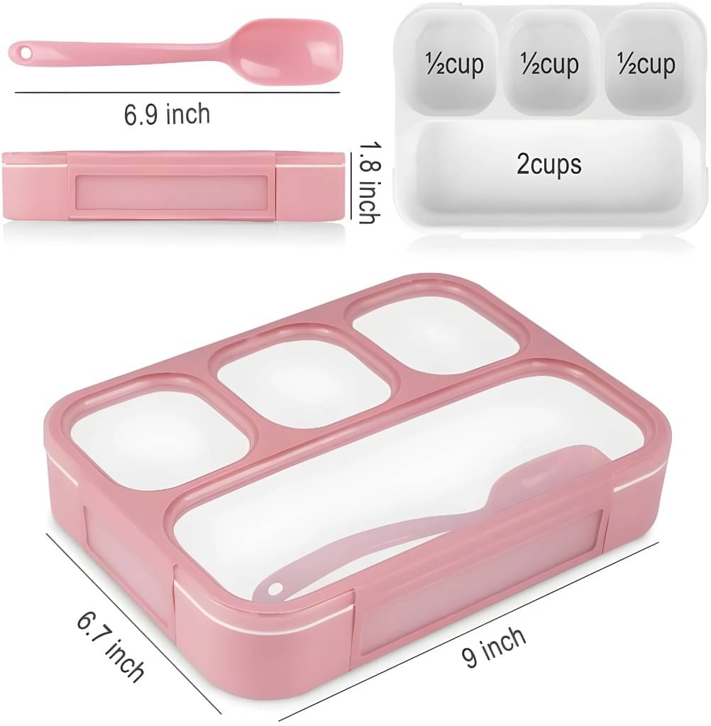 Radhe Creation Lunch Box with Spoon Polypropylene School Lunch Boxes 4 - Container ( Pack of 1 ) Radhe Creation Lunch Box with Spoon Polypropylene School Lunch Boxes 4 - Container ( Pack of 1 )