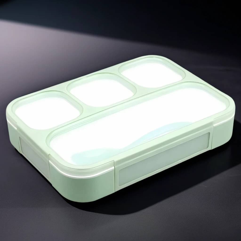 Radhe Creation Lunch Box with Spoon Polypropylene Lunch Box 4 - Container ( Pack of 1 ) Radhe Creation Lunch Box with Spoon Polypropylene Lunch Box 4 - Container ( Pack of 1 )