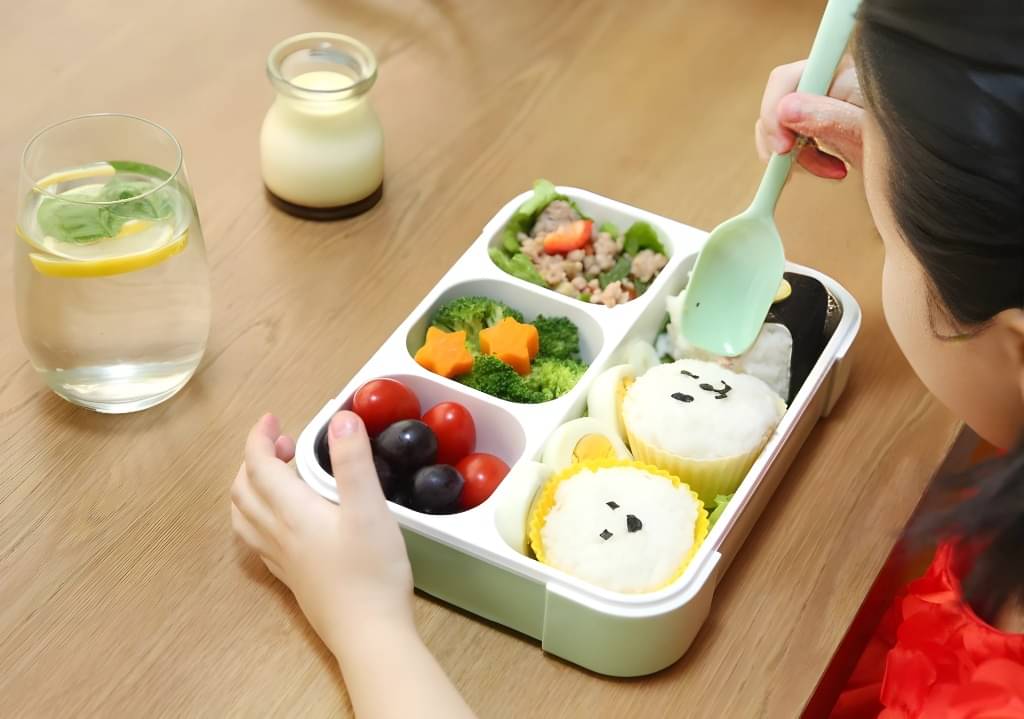 Radhe Creation Lunch Box with Spoon Polypropylene School Lunch Boxes 4 - Container ( Pack of 1 ) Radhe Creation Lunch Box with Spoon Polypropylene School Lunch Boxes 4 - Container ( Pack of 1 )