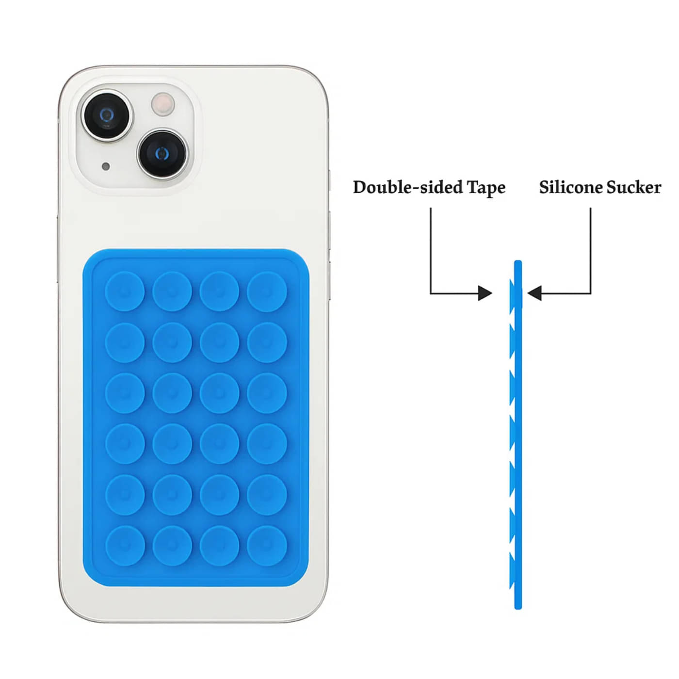     			Silicone Suction Phone Case with 24 Suction Cups | Hands-Free Mobile Holder for Wall, Mirror, Glass, Tile, Car Dashboard | Universal Grip Cover for iPhone & Android Smartphones (Multicolor - 1 Pack )