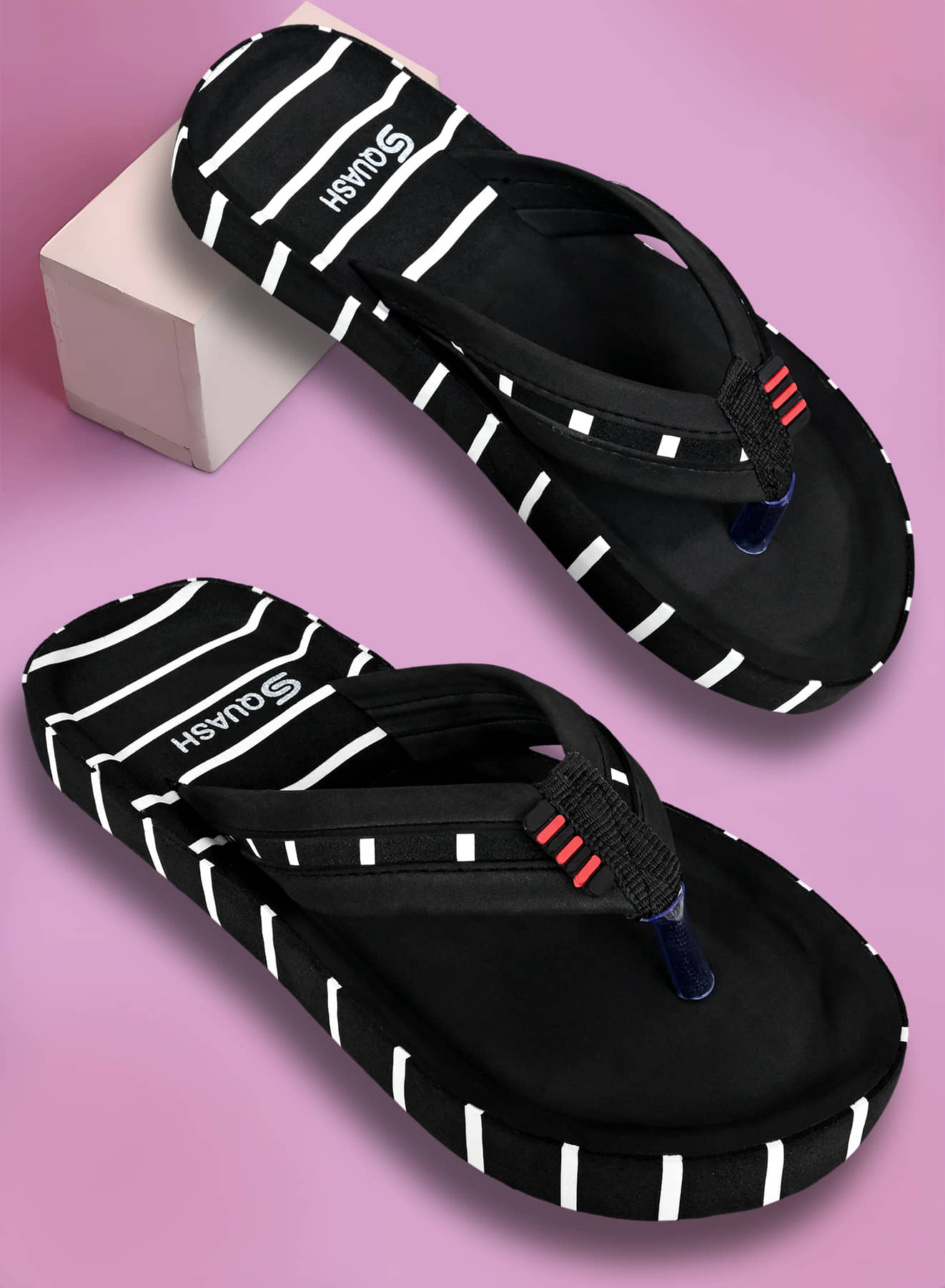 Squash Black Men's Thong Flip Flop