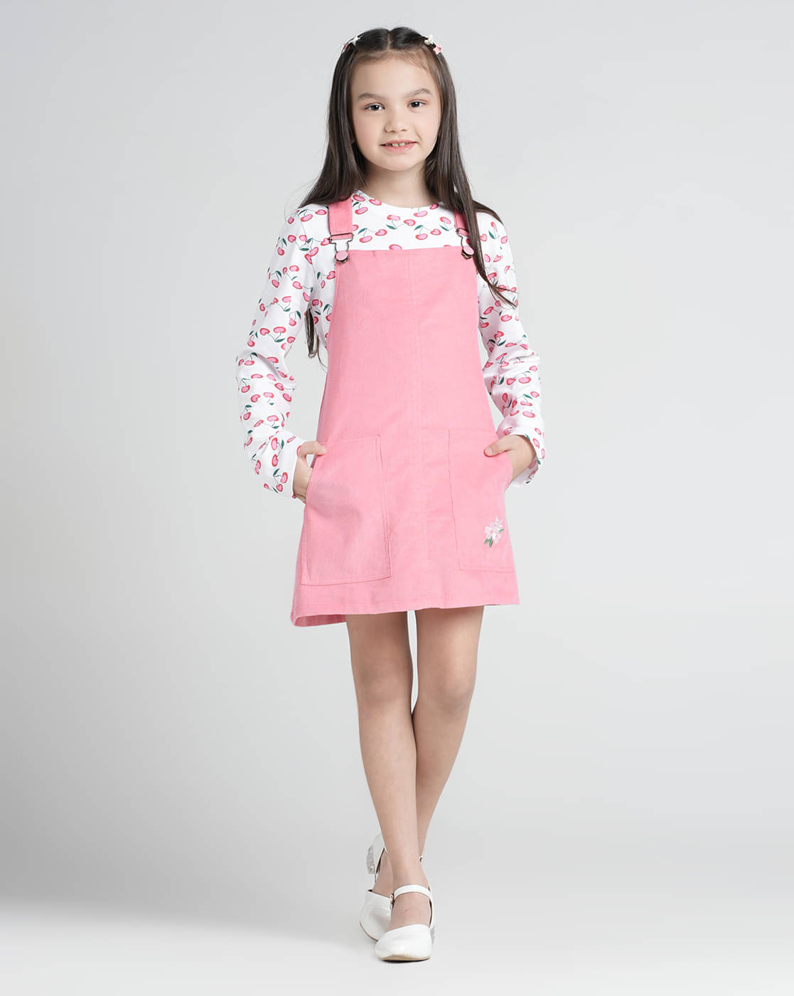     			Under Fourteen Only Corduroy Dress For Girls ( Pack of 1 , Pink )