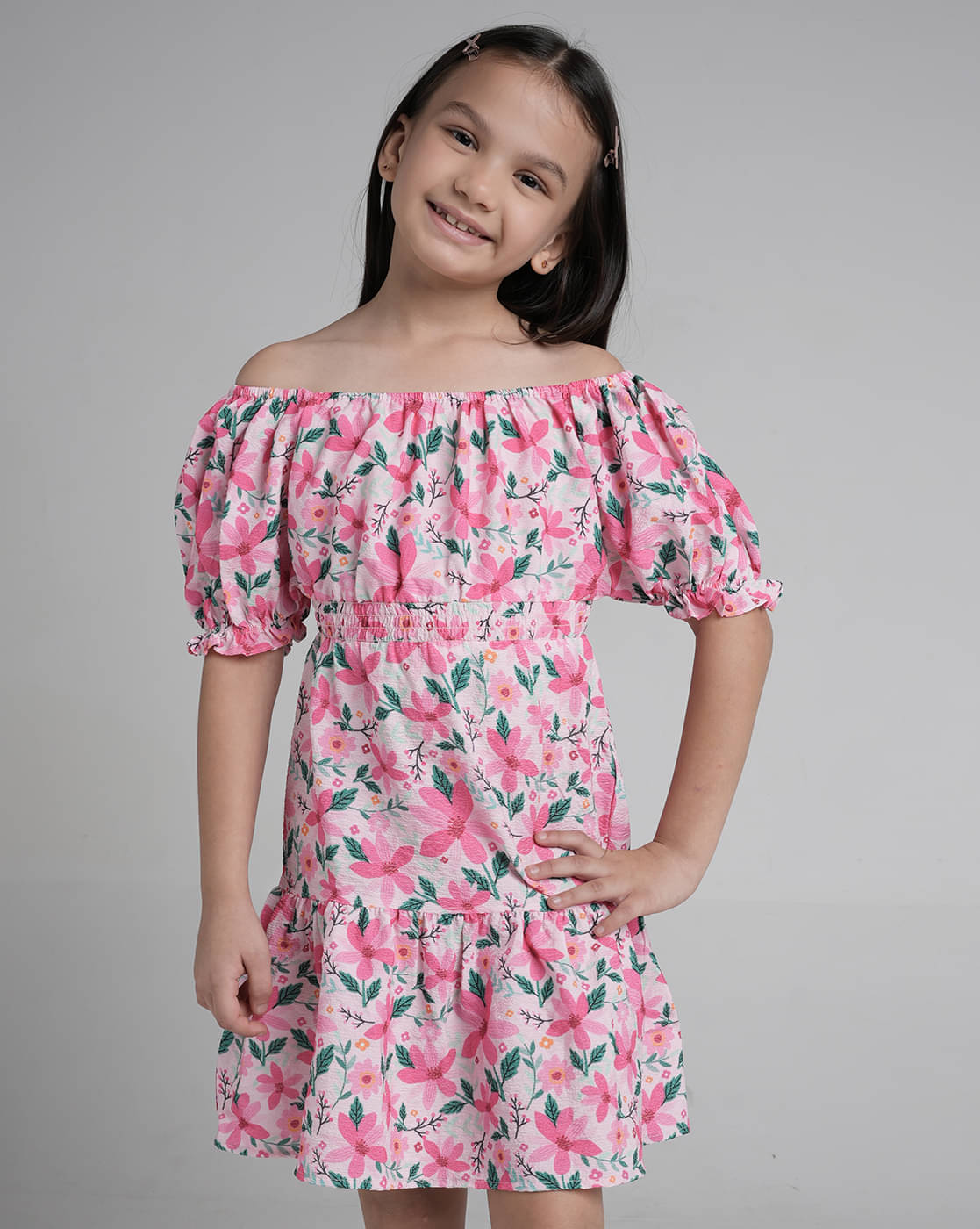     			Under Fourteen Only Cotton Dress For Girls ( Pack of 1 , Pink )