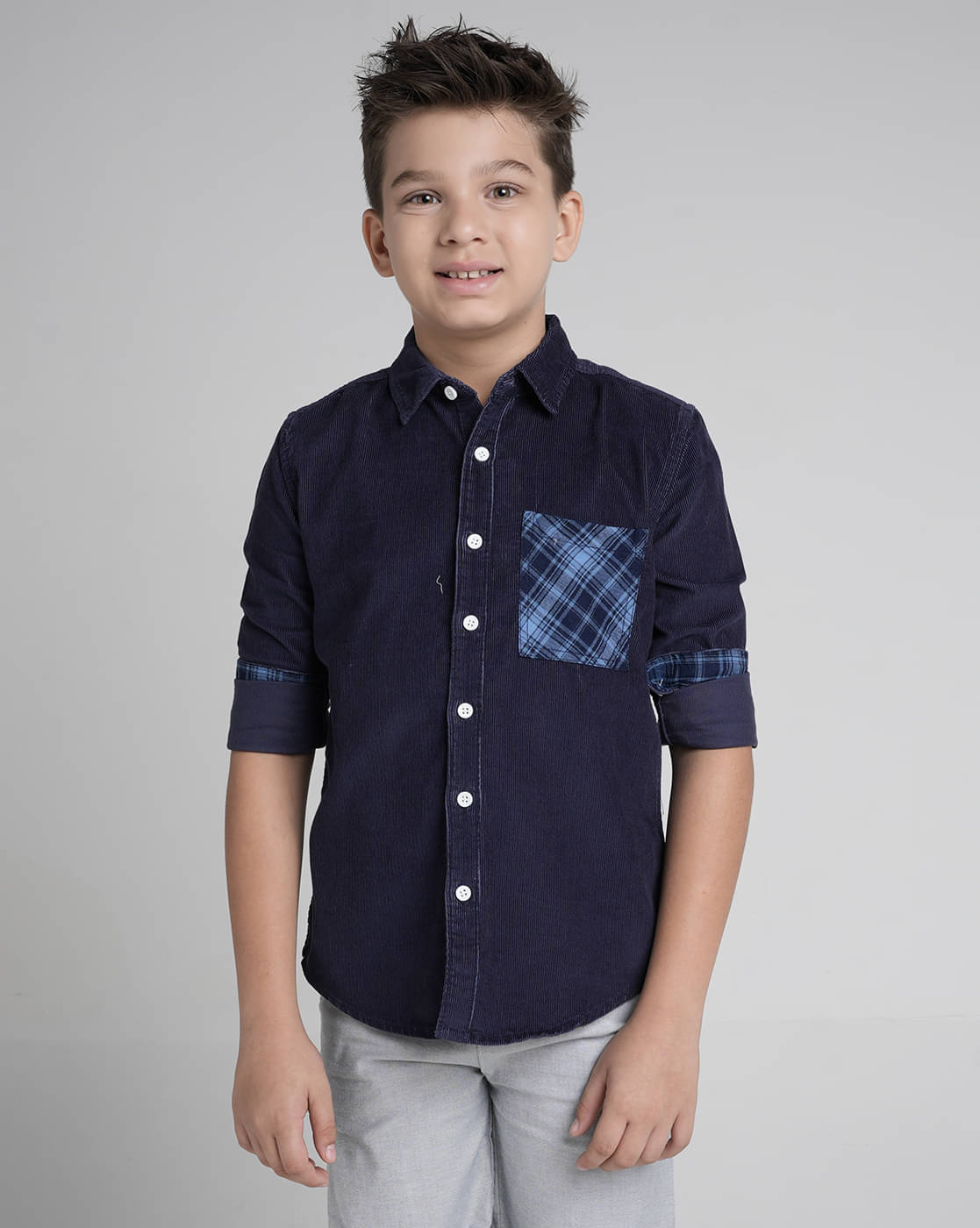 Under Fourteen Only Pack of 1 Boys Corduroy Full Sleeves Shirt ( Blue )     			Under Fourteen Only Pack of 1 Boys Corduroy Full Sleeves Shirt ( Blue )