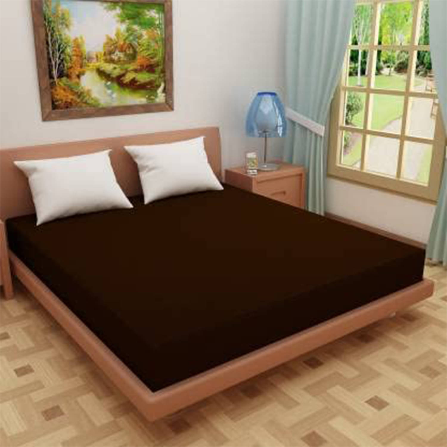 Valtellina Brown Quilted Mattress Cover     			Valtellina Brown Quilted Mattress Cover