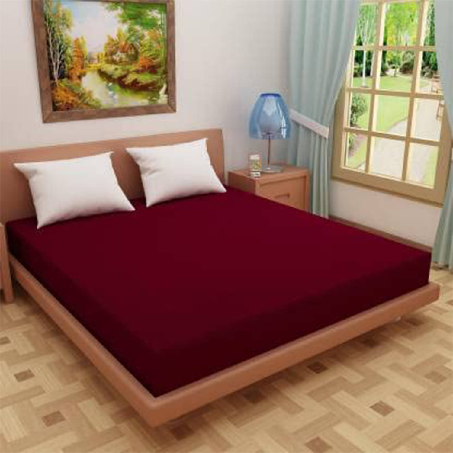 Valtellina Red Quilted Mattress Cover     			Valtellina Red Quilted Mattress Cover