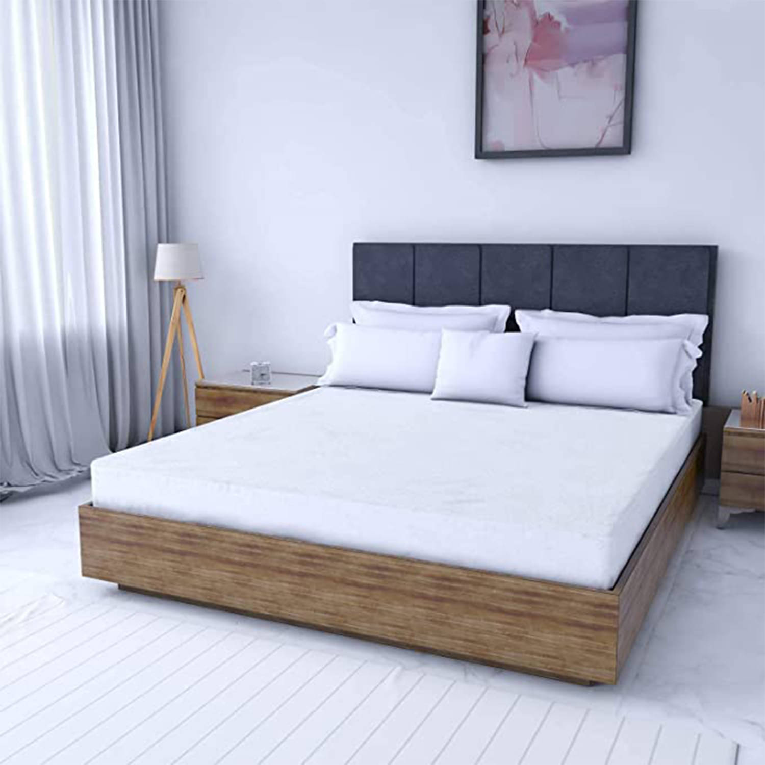 Valtellina White Quilted Mattress Cover     			Valtellina White Quilted Mattress Cover